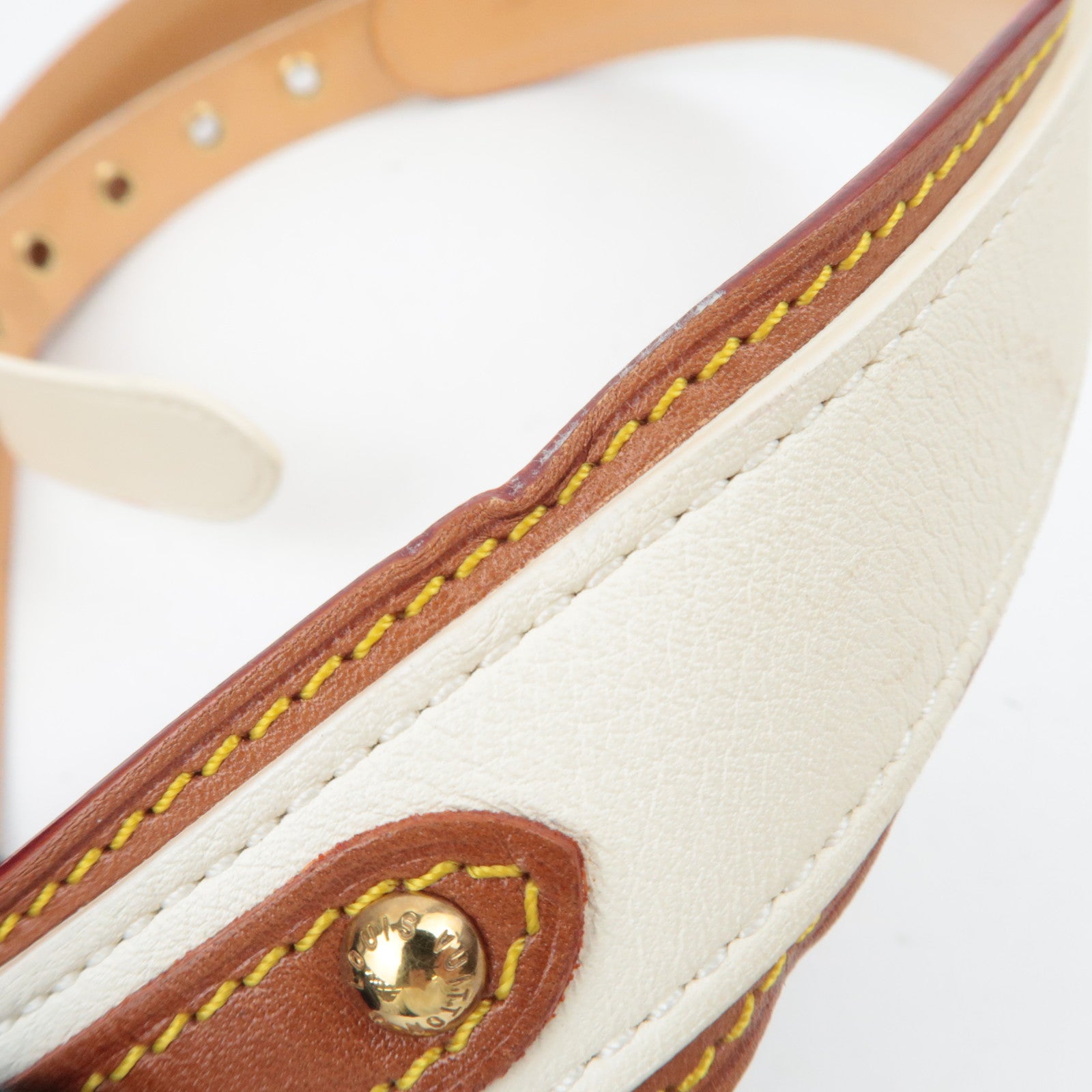 Louis Vuitton Echarpe Leather Belt 85/34 Ivory Brown CA1027