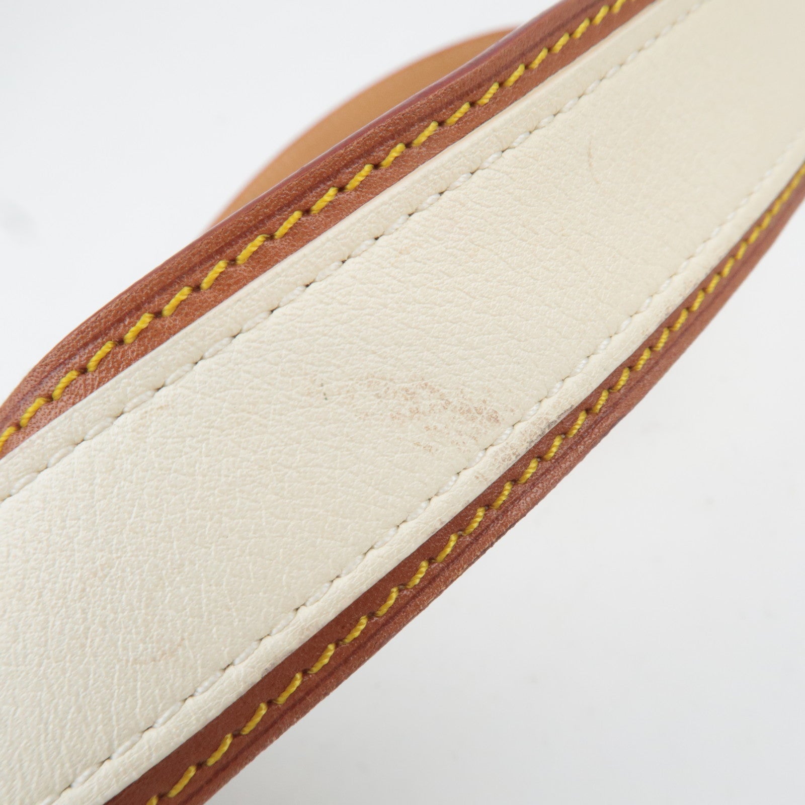 Louis Vuitton Echarpe Leather Belt 85/34 Ivory Brown CA1027