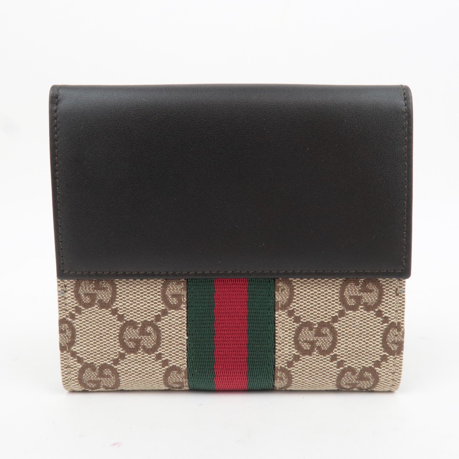GUCCI Jackie Sherry GG Canvas Wallet Beige Brown 05474