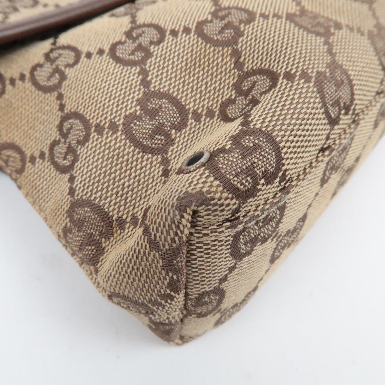 GUCCI GG Canvas Waist Bag Body Bag Beige Brown 92543
