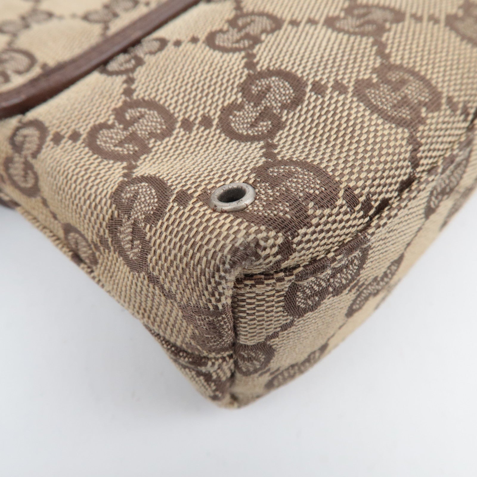 GUCCI GG Canvas Waist Bag Body Bag Beige Brown 92543