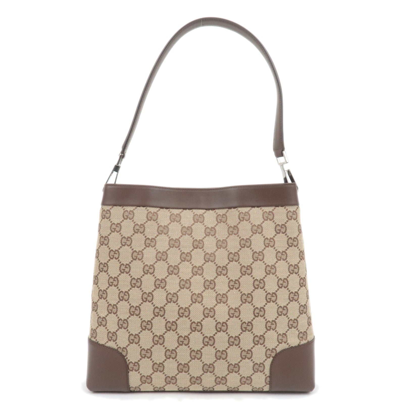 GUCCI GG Canvas Shoulder Bag Beige Brown 3390087978