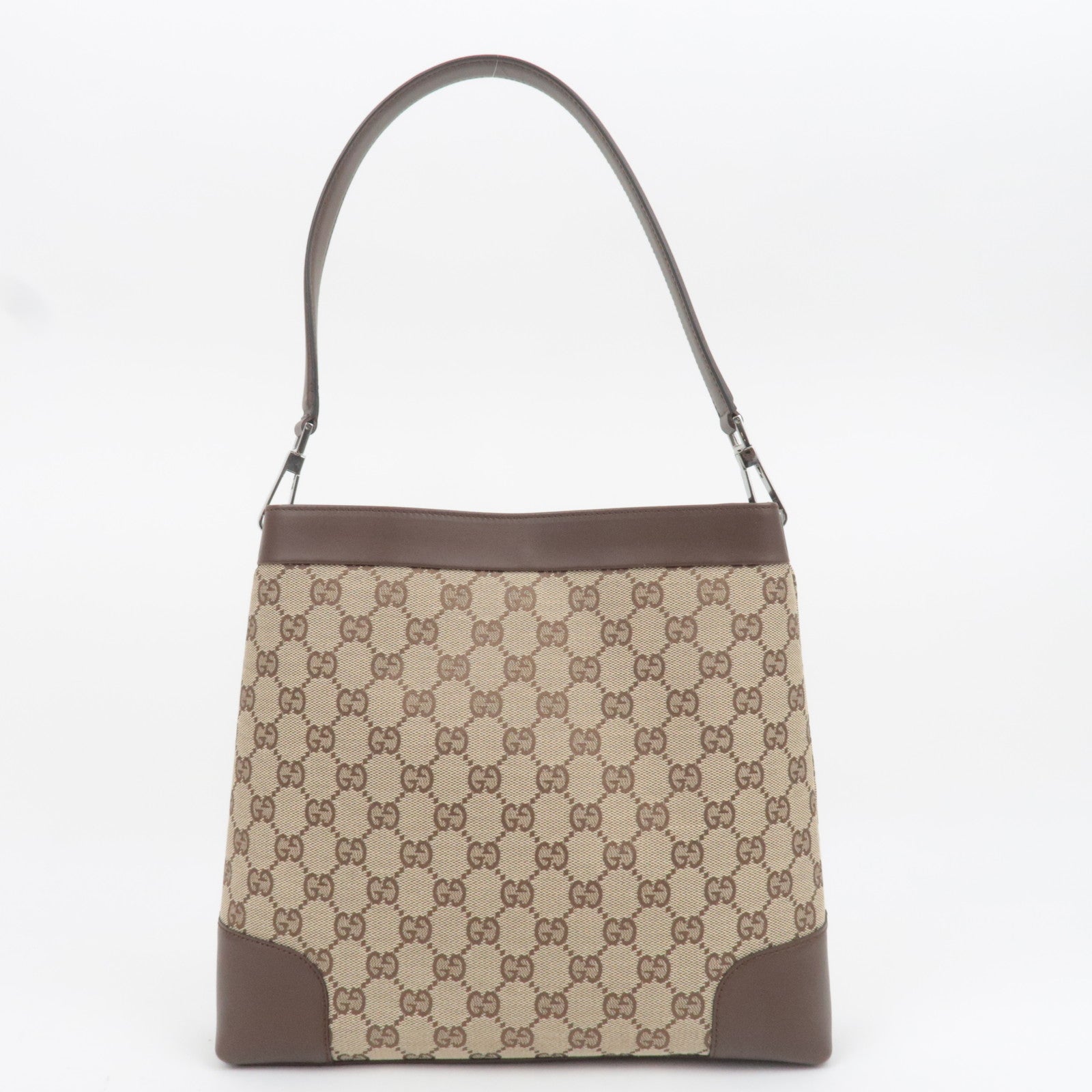 GUCCI GG Canvas Shoulder Bag Beige Brown 33900