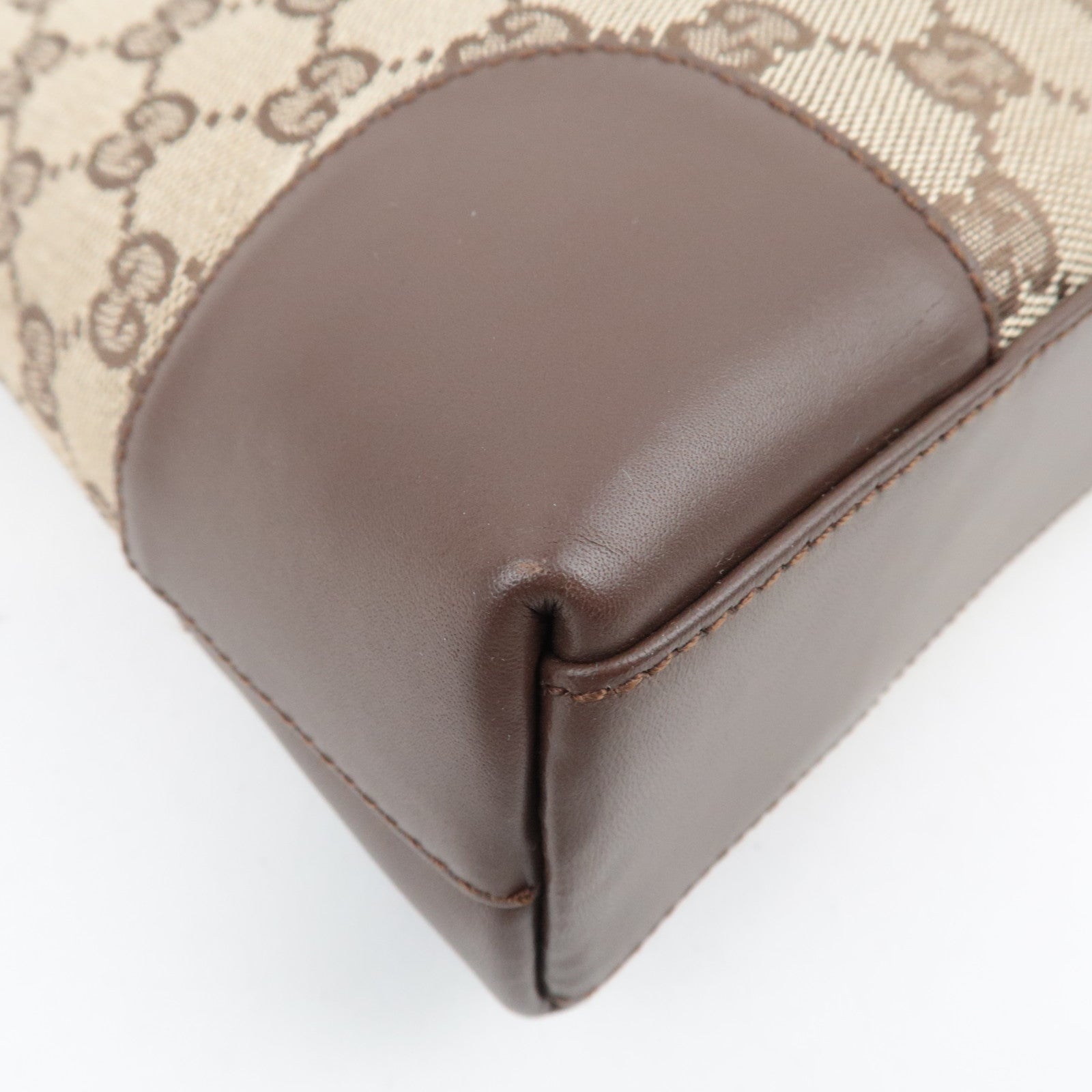 GUCCI GG Canvas Shoulder Bag Beige Brown 33900