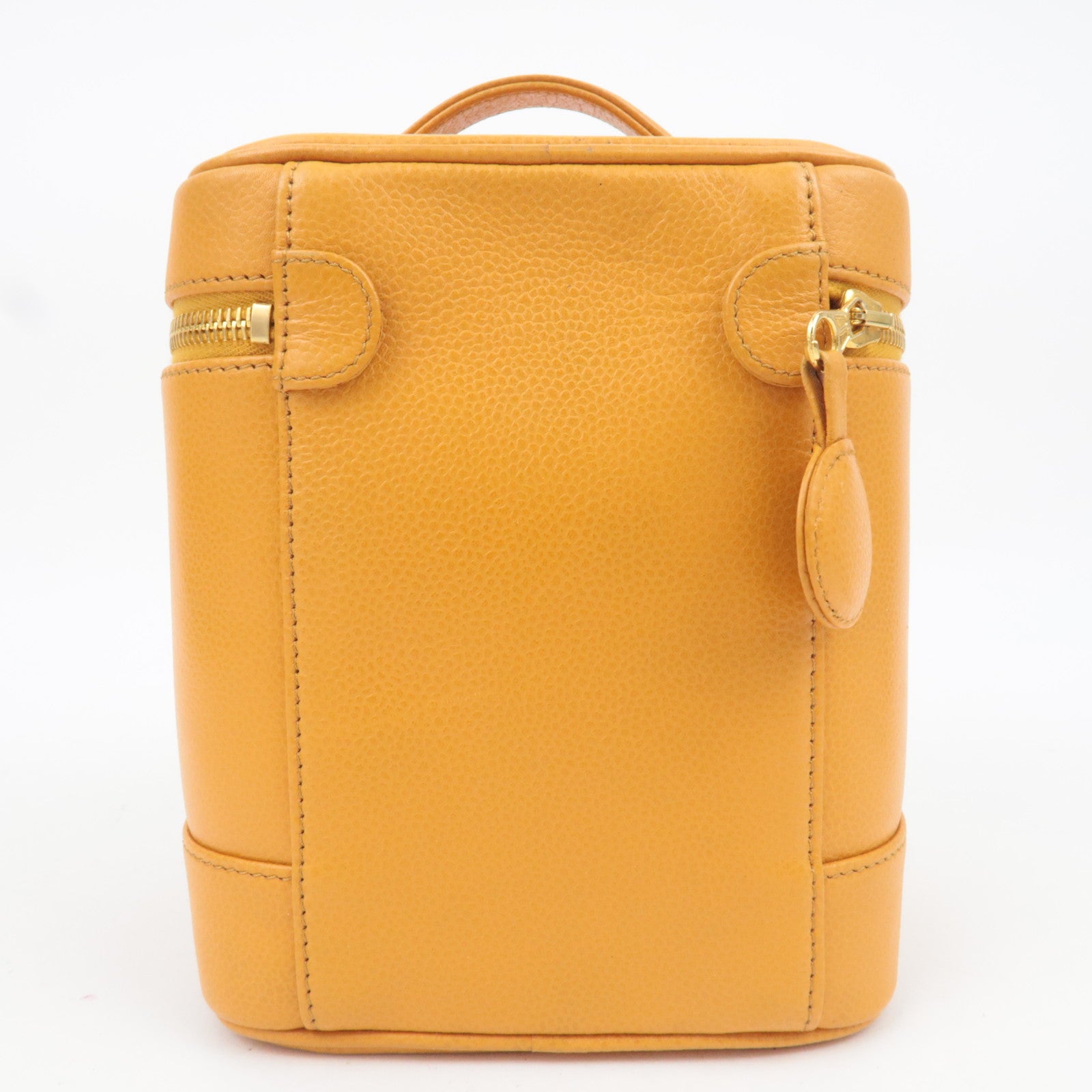 CHANEL Coco Mark Caviarskin Vanity Bag Orange A01998