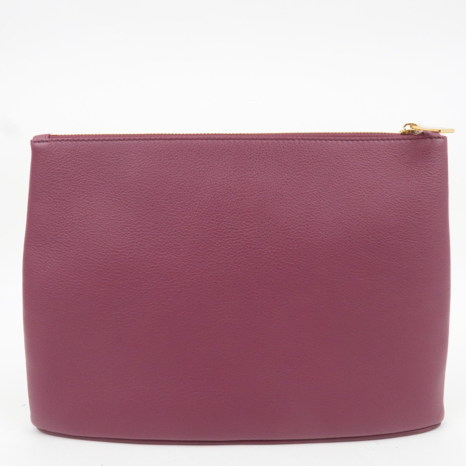 LOEWE Oblong Leather Clutch Bag Bordeaux