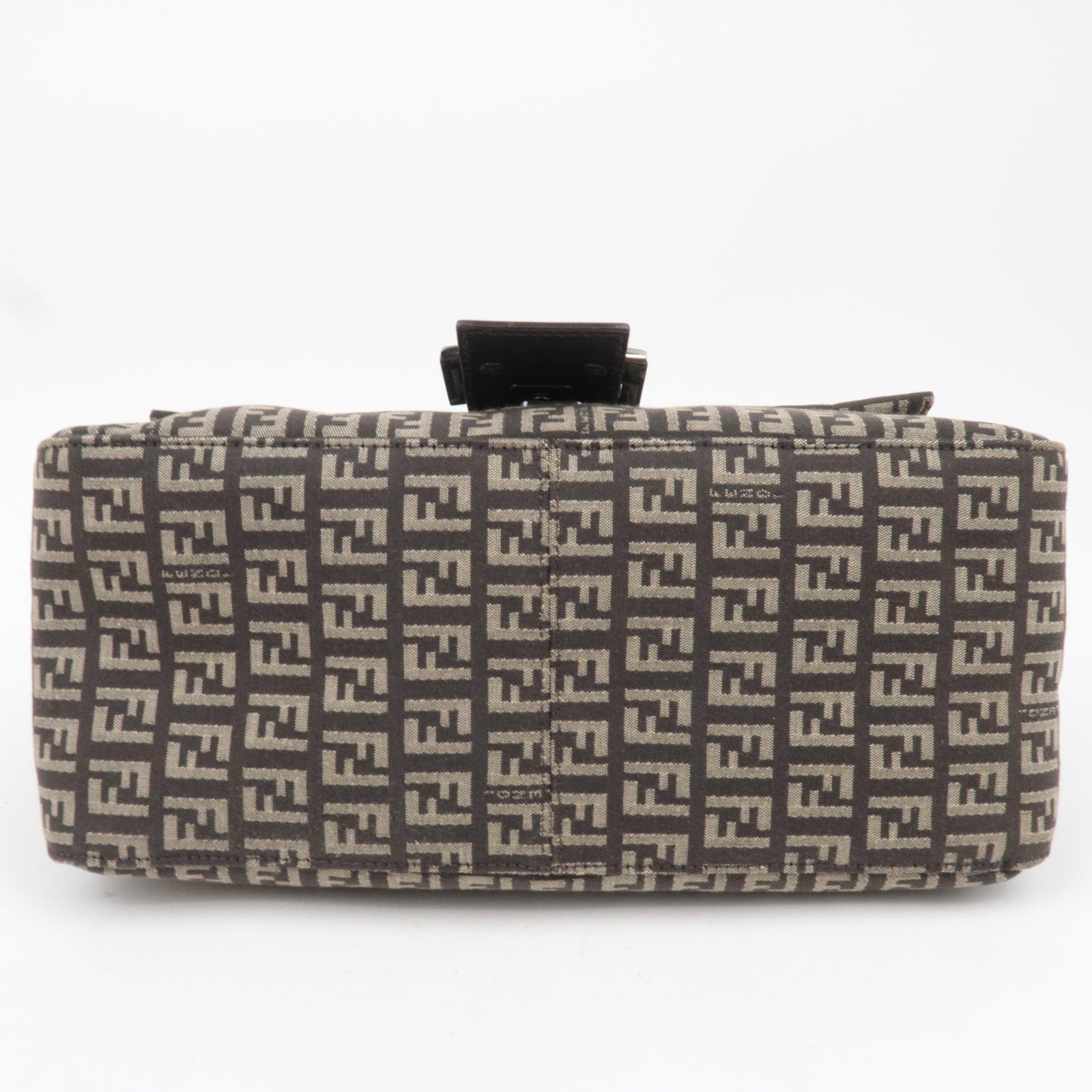 FENDI Zucchino Mamma Baguette Shoulder Bag Beige Brown 8BR001