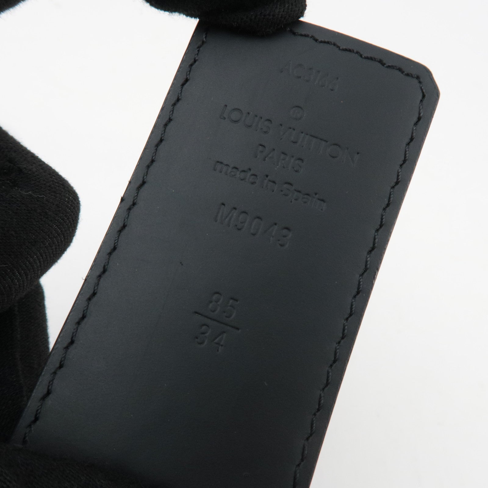 Louis Vuitton Monogram Eclipse Ceinture LV Initials Belt 85/34 M9043