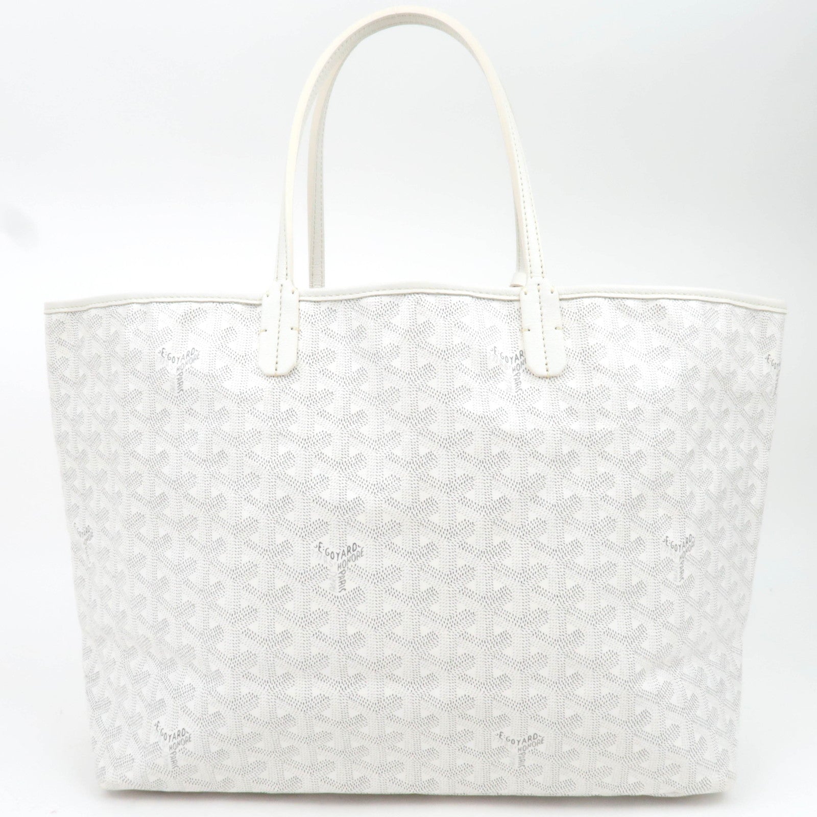 GOYARD Herringbone Saint Louis PM Tote Bag White