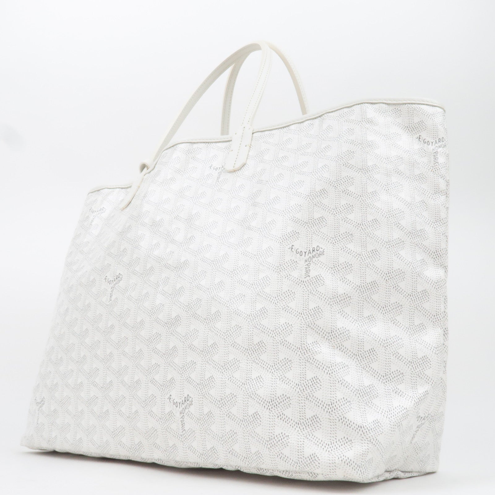 GOYARD Herringbone Saint Louis PM Tote Bag White