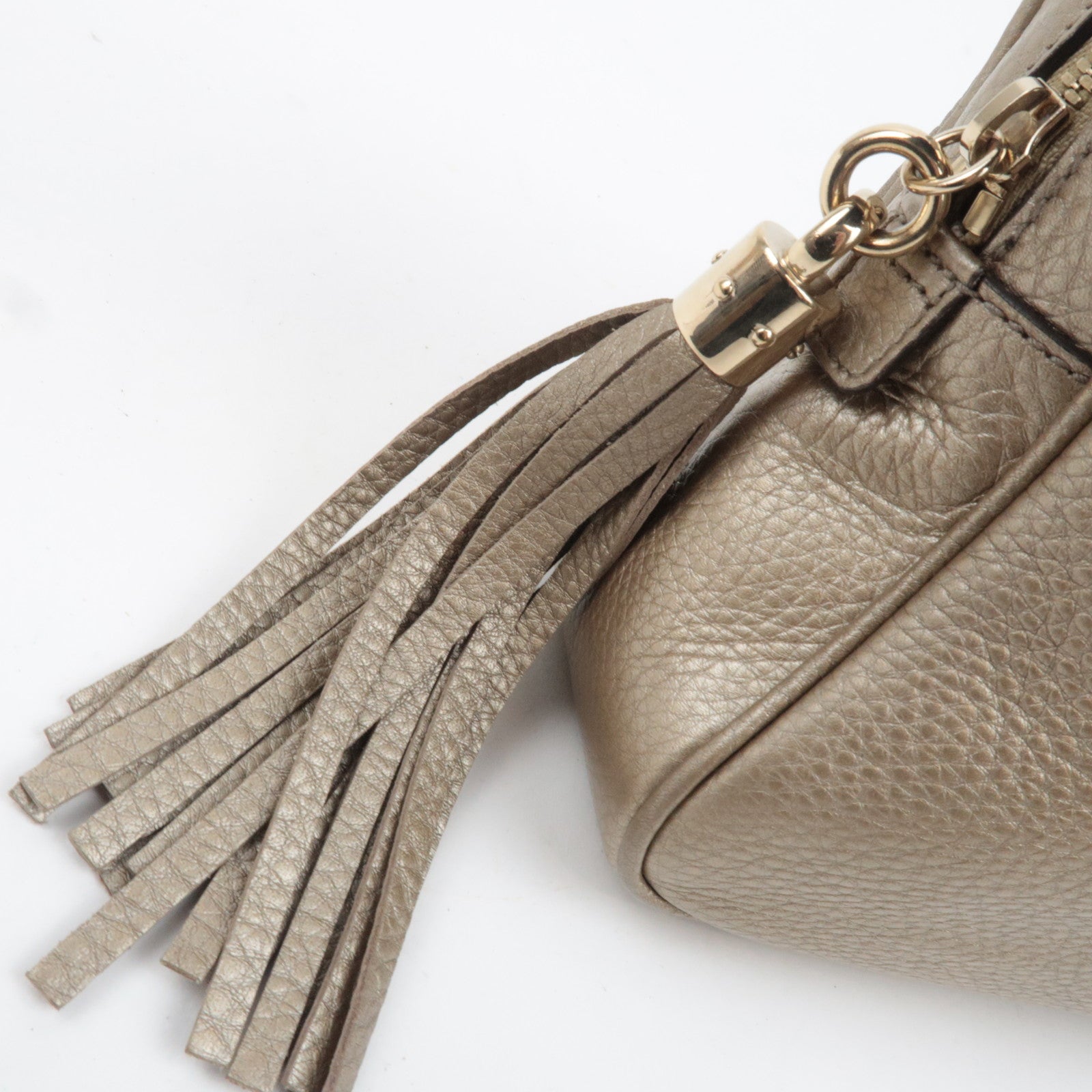 GUCCI Soho Interlocking G Leather Chain Shoulder Bag Gold 308983