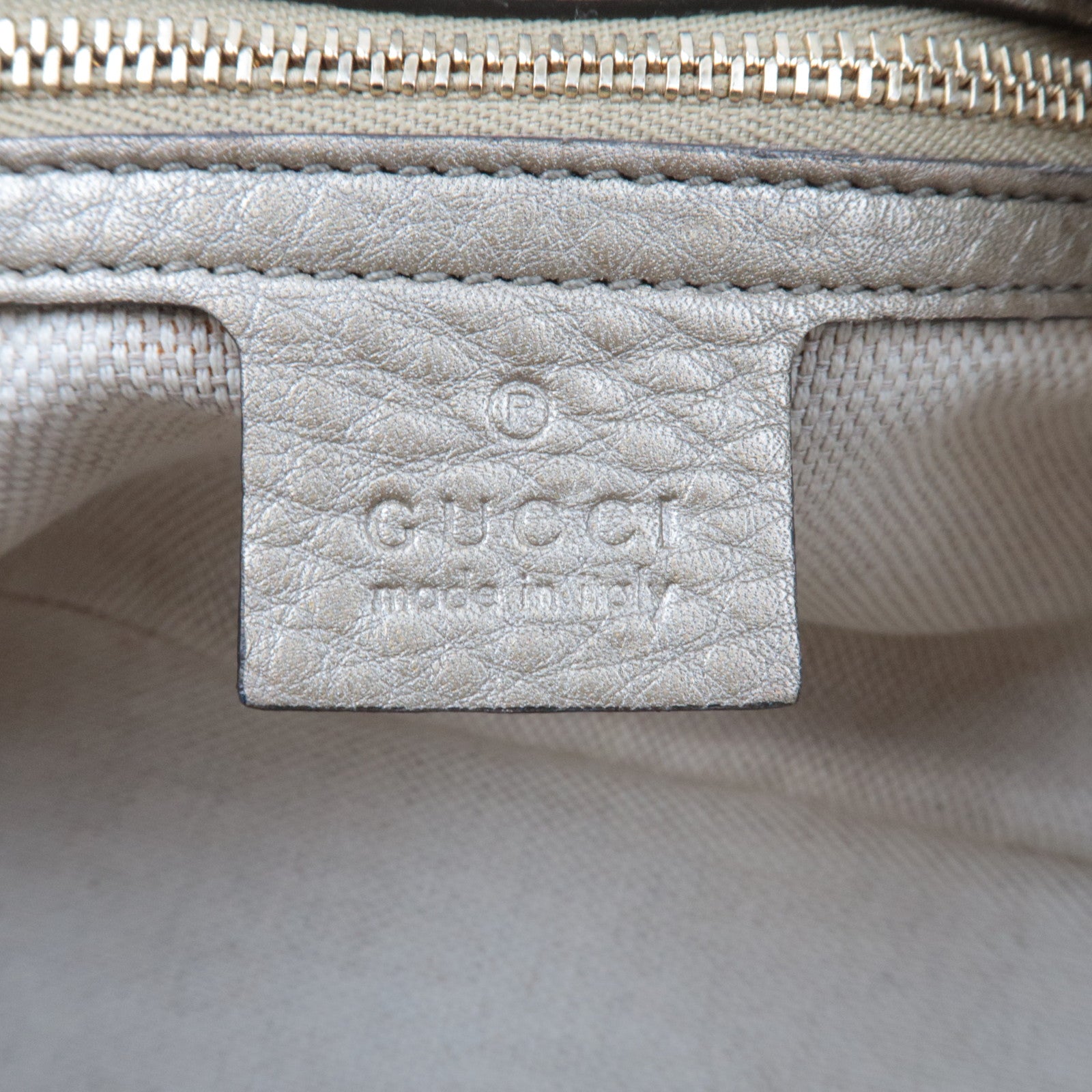 GUCCI Soho Interlocking G Leather Chain Shoulder Bag Gold 308983