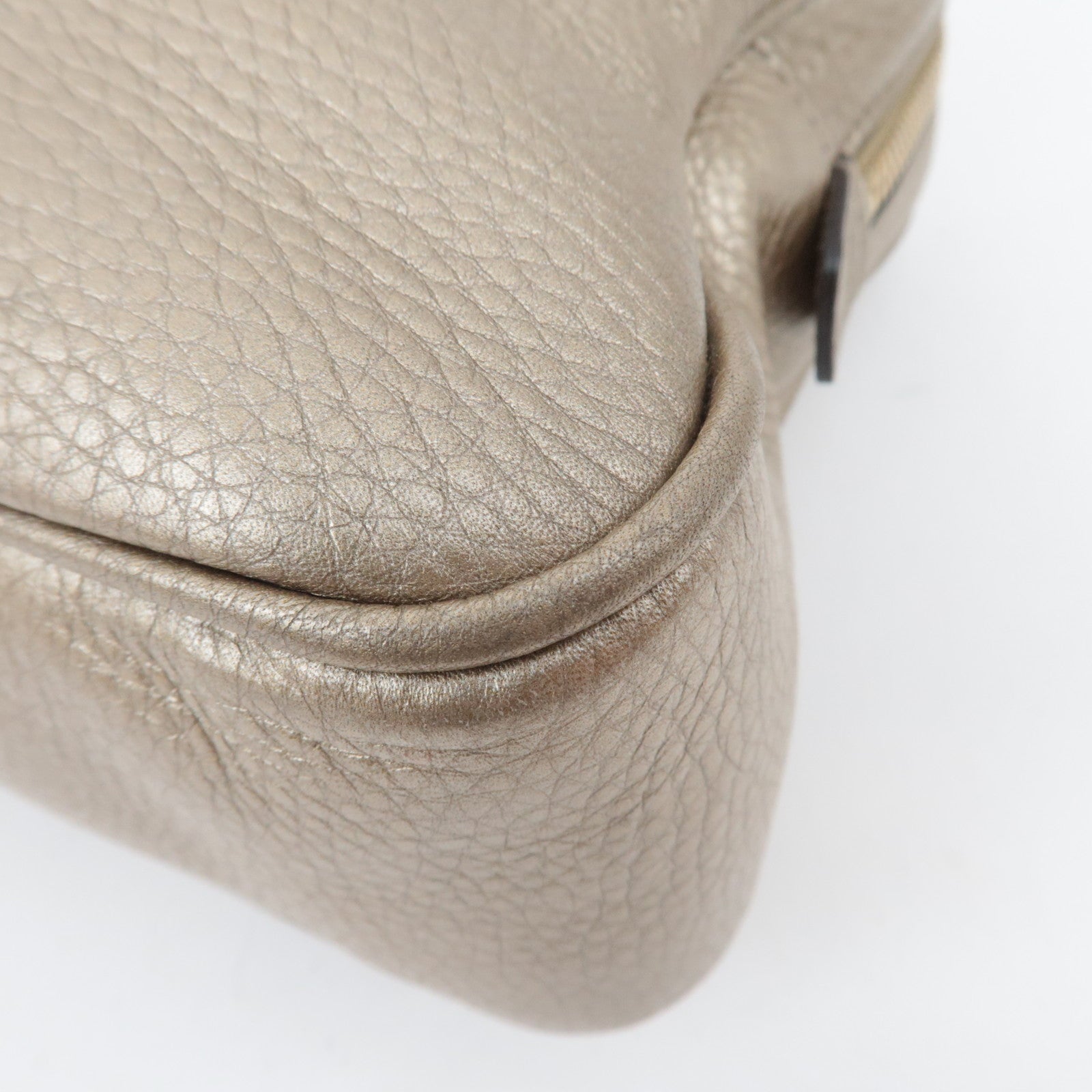 GUCCI Soho Interlocking G Leather Chain Shoulder Bag Gold 308983