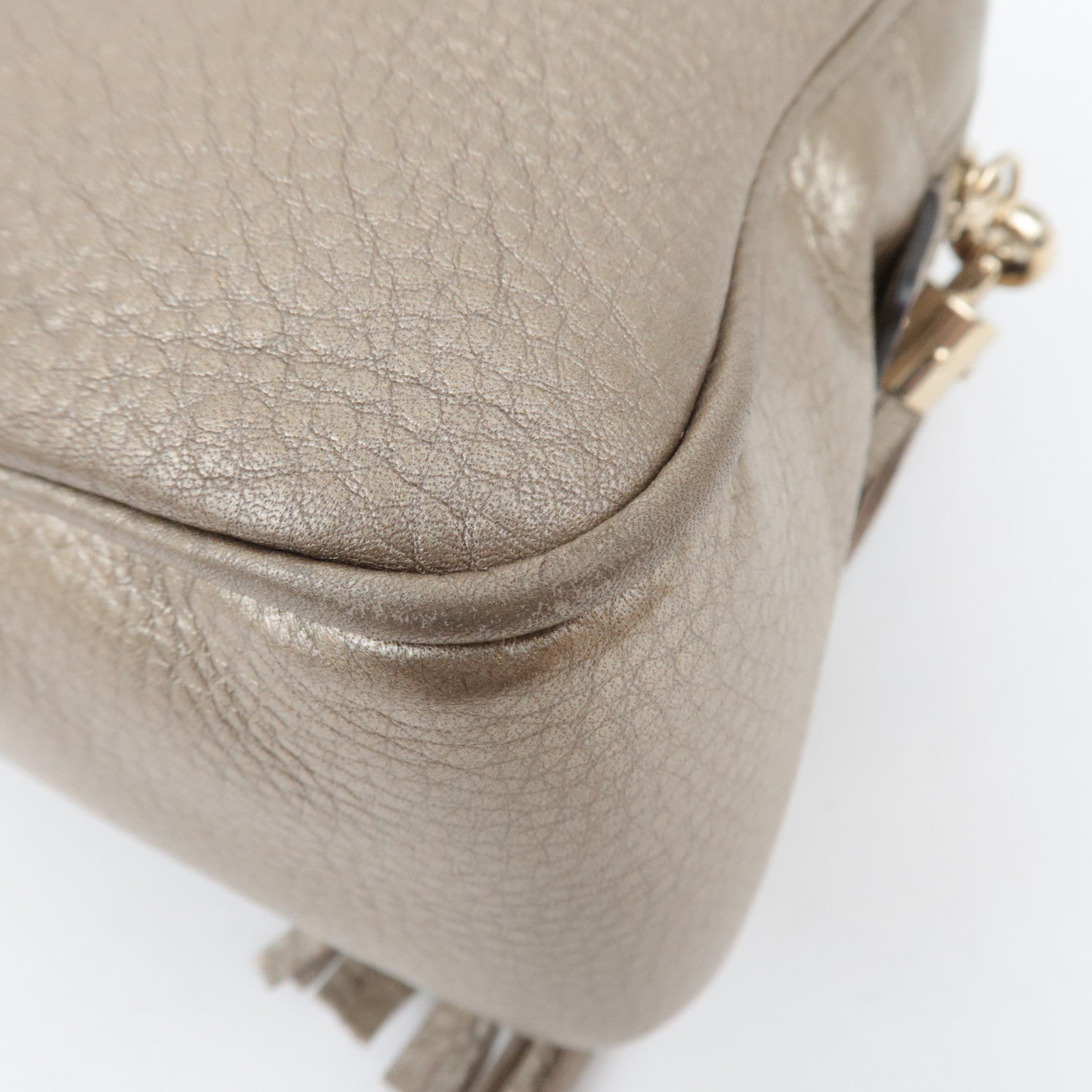 GUCCI Soho Interlocking G Leather Chain Shoulder Bag Gold 308983