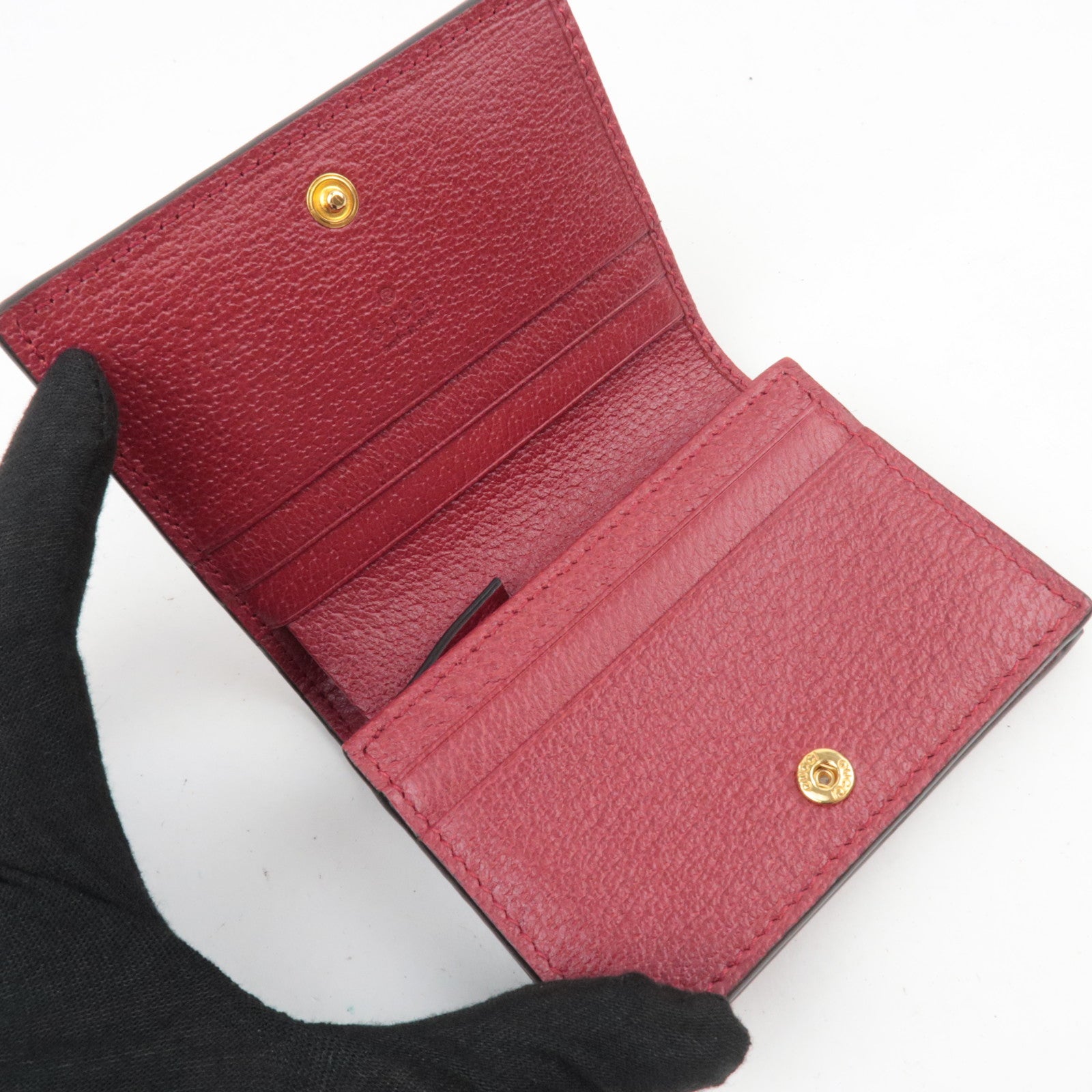 GUCCI Ophidia GG Flora GG Supreme Wallet Beige Red 523155