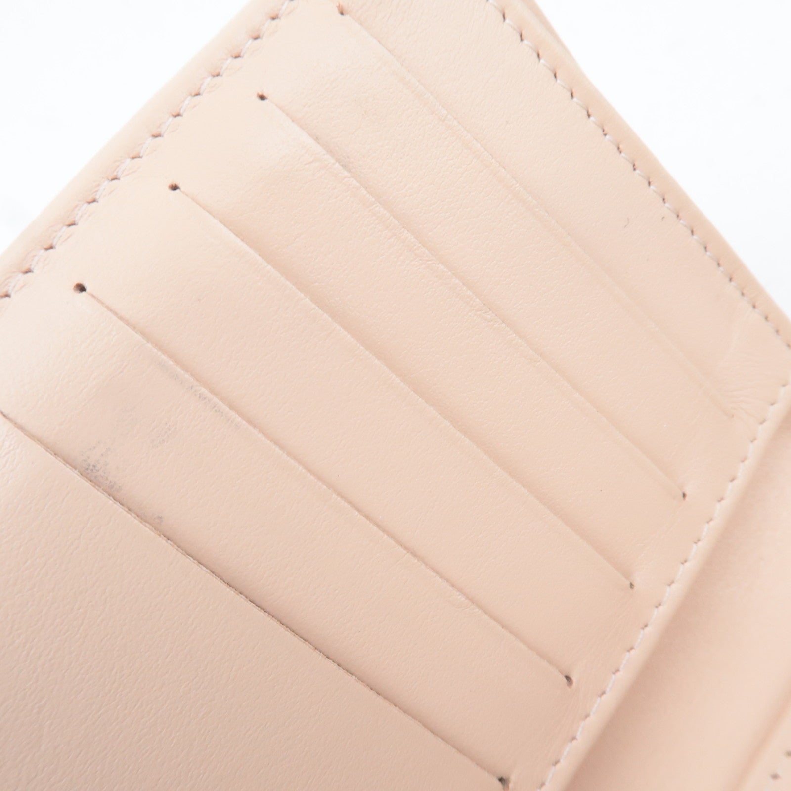 CHANEL Coco Mark Matelasse Caviarskin Wallet Pink Beige