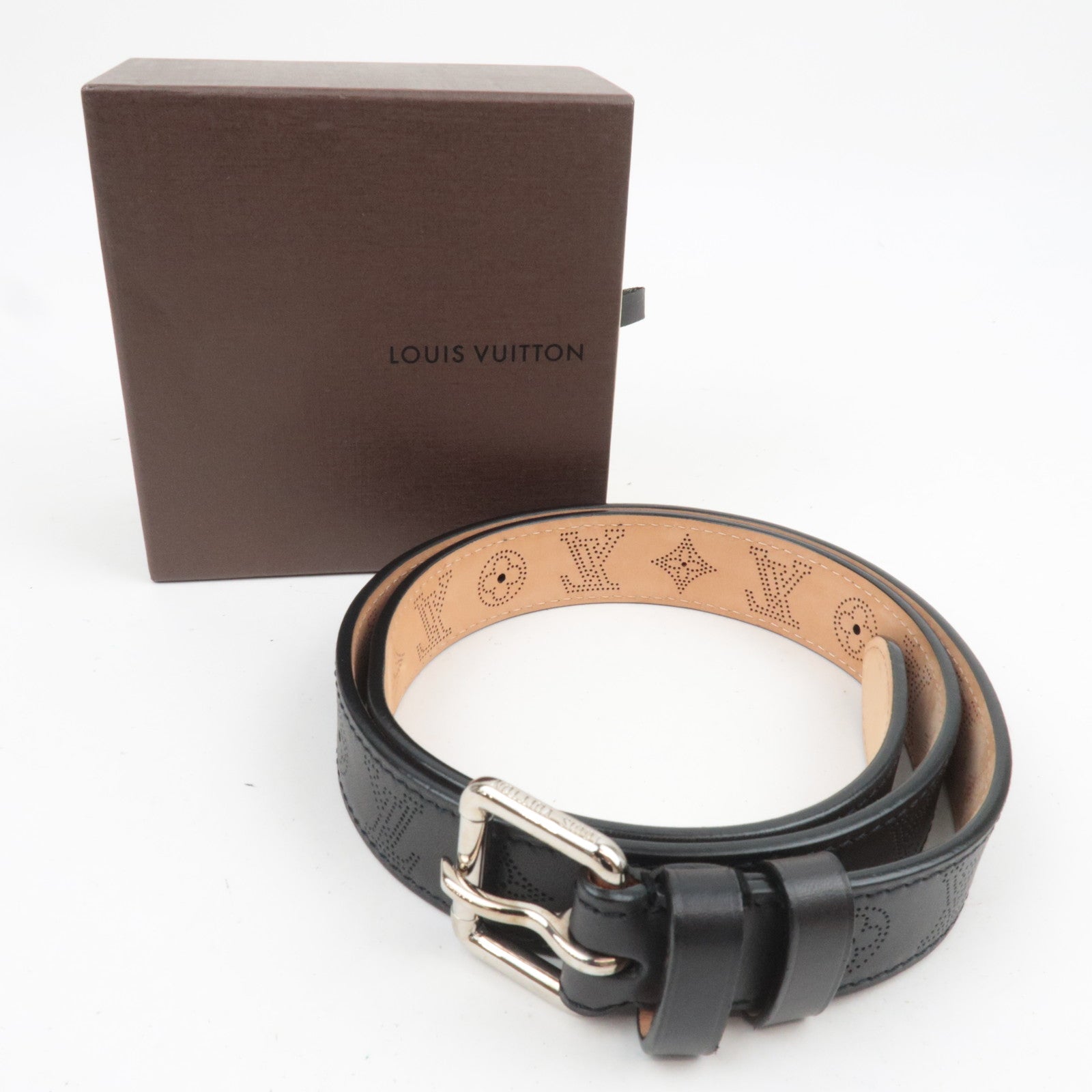 Louis Vuitton Monogram Mahina Ceinture Perfo Belt 90/36 Noir M6931