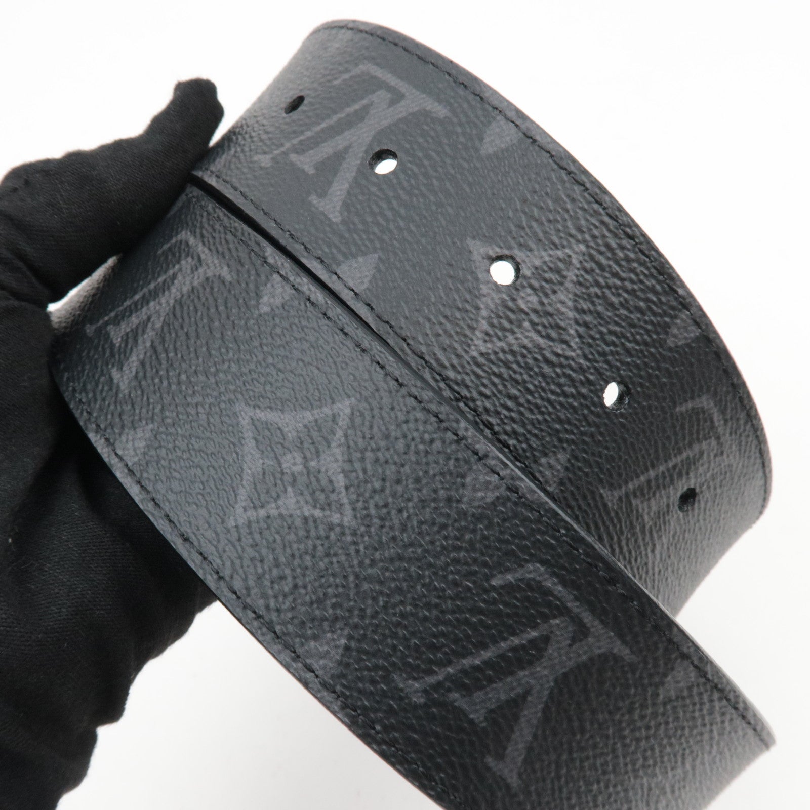 Louis Vuitton Monogram Eclipse Ceinture LV Initials Belt 85/34 M9043