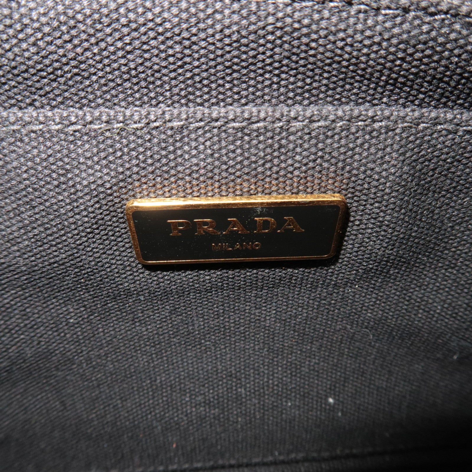PRADA Canapa Mini 2Way Canvas Tote Bag Black 1BG439