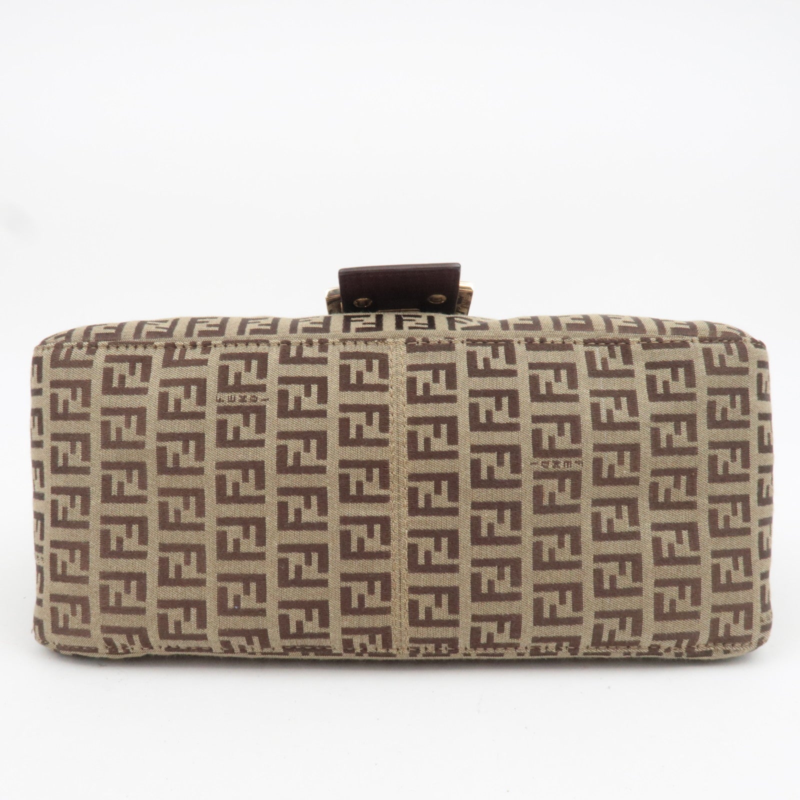 FENDI Zucchino Mamma Baguette Shoulder Bag Brown 8BR001