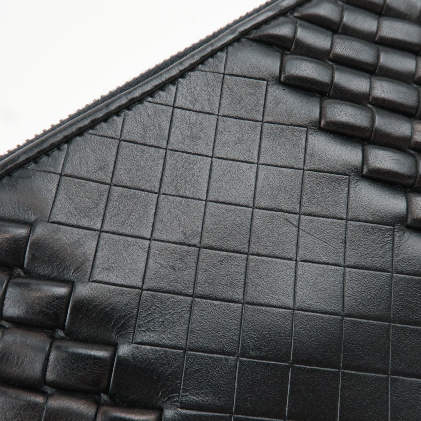 BOTTEGA VENETA Intrecciato Leather Clutch Bag Black