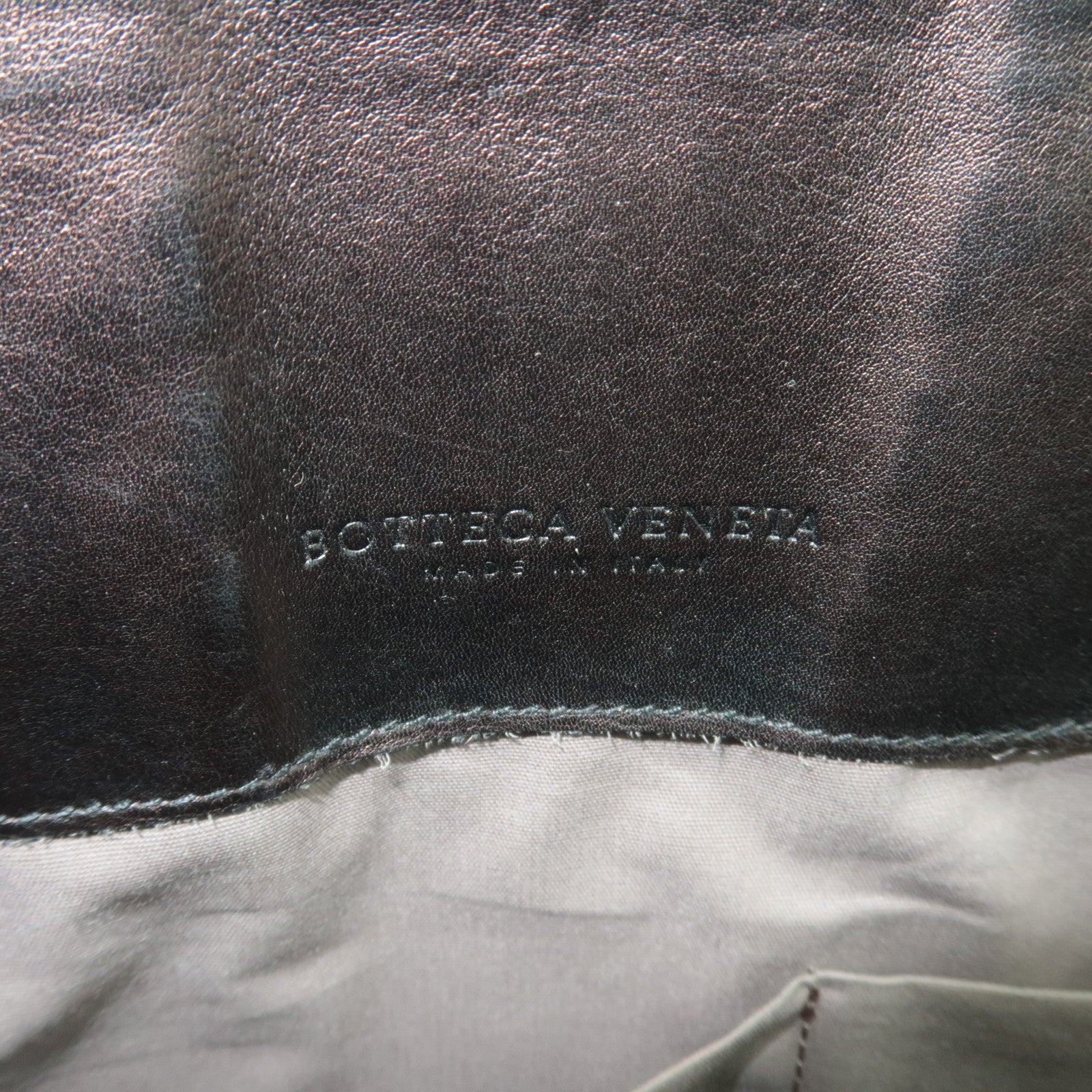 BOTTEGA VENETA Intrecciato Leather Clutch Bag Black