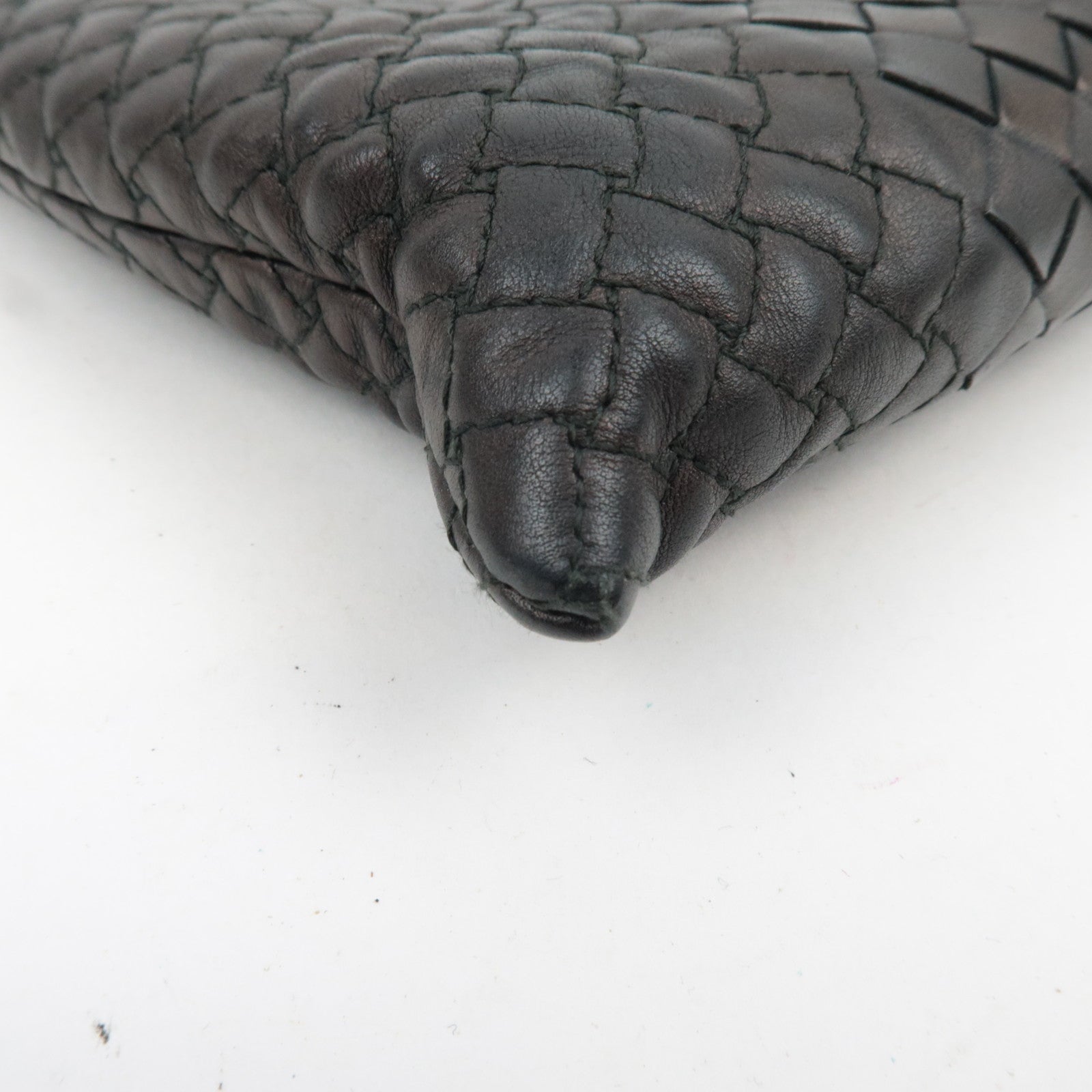 BOTTEGA VENETA Intrecciato Leather Clutch Bag Black