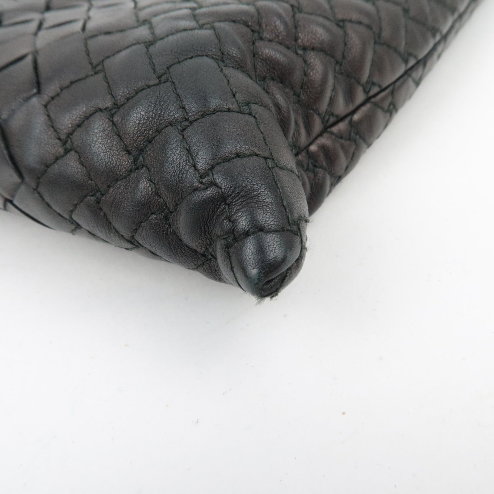 BOTTEGA VENETA Intrecciato Leather Clutch Bag Black