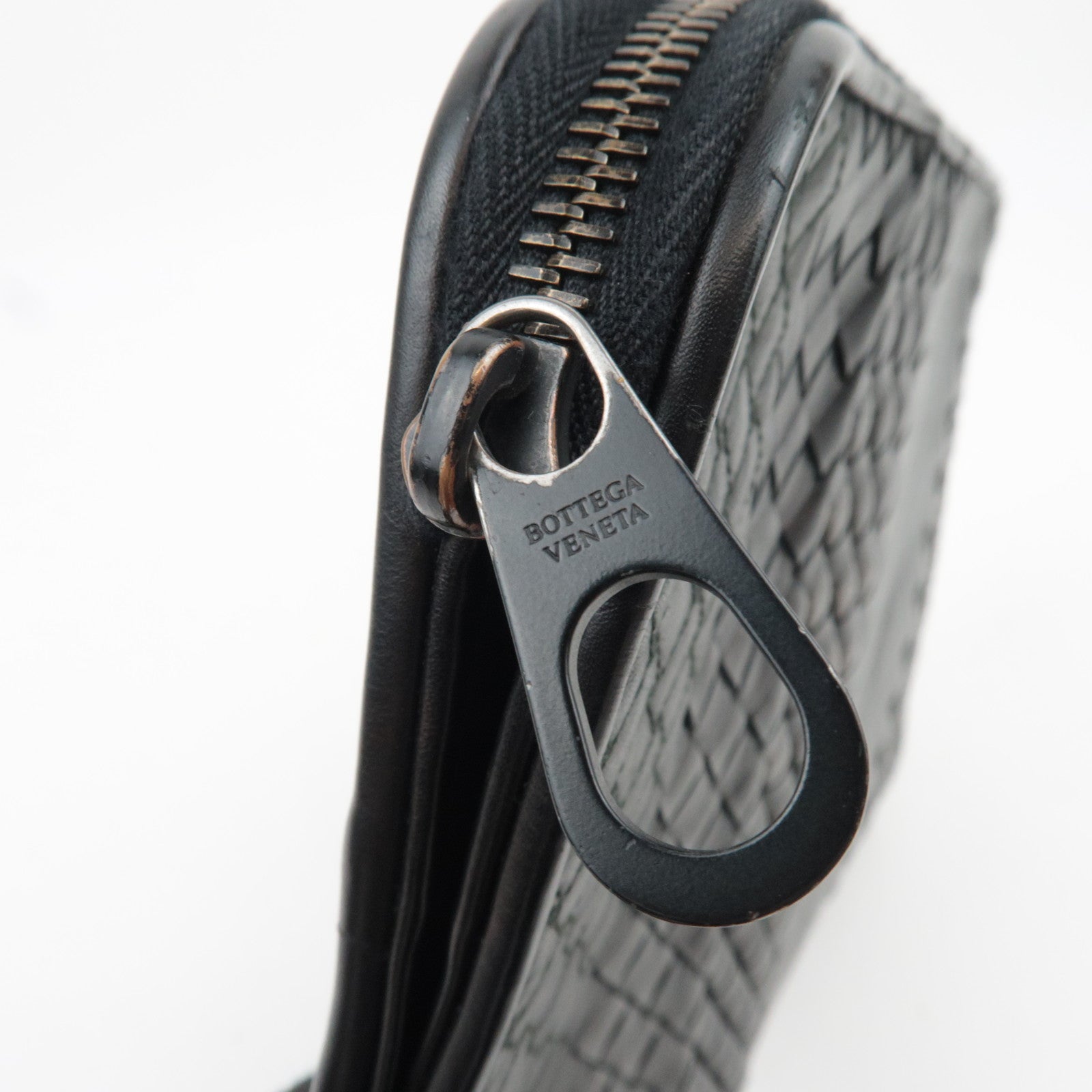 BOTTEGA VENETA Intrecciato Leather Clutch Bag Black