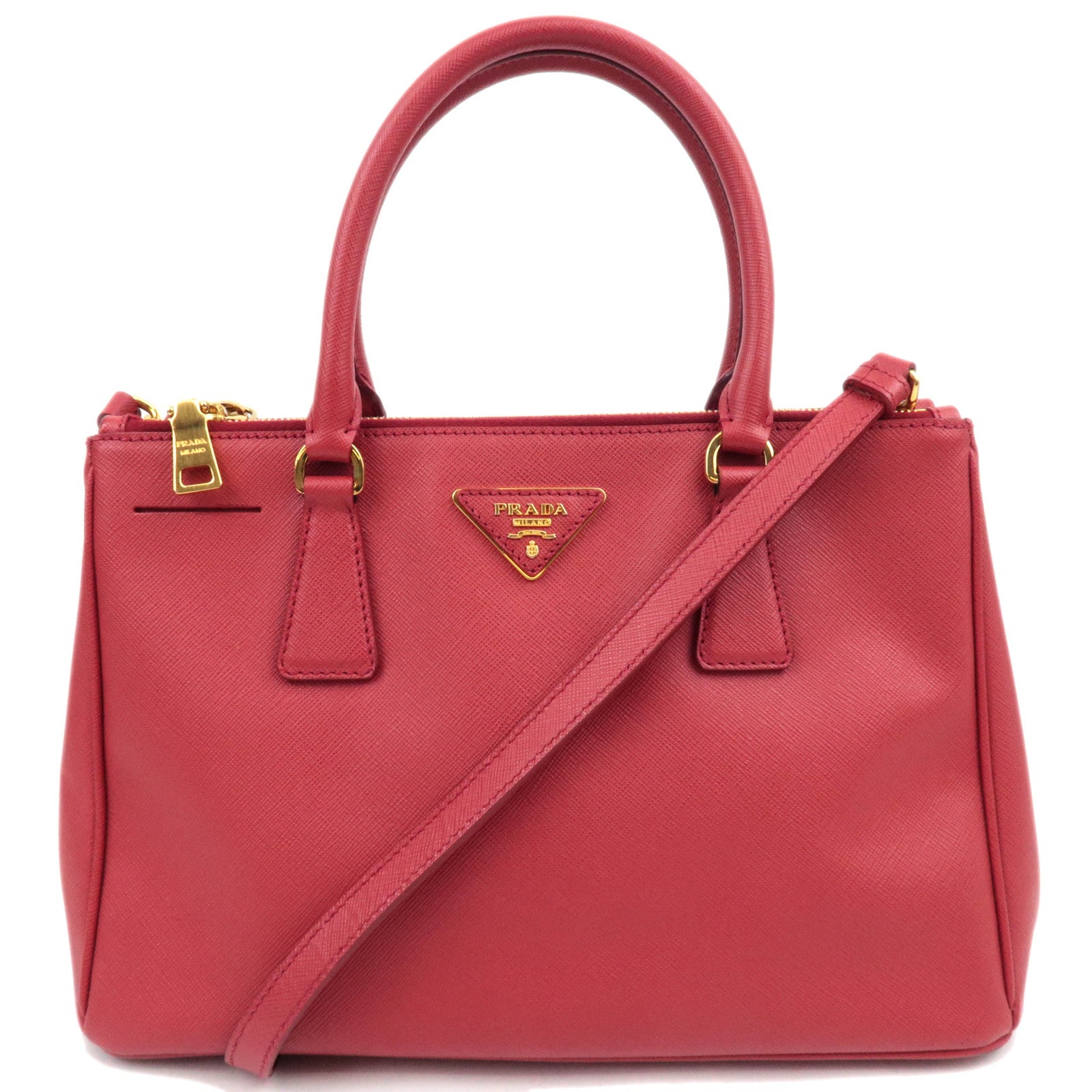 PRADA Galleria Saffiano Leather 2Way Handbag Red88106