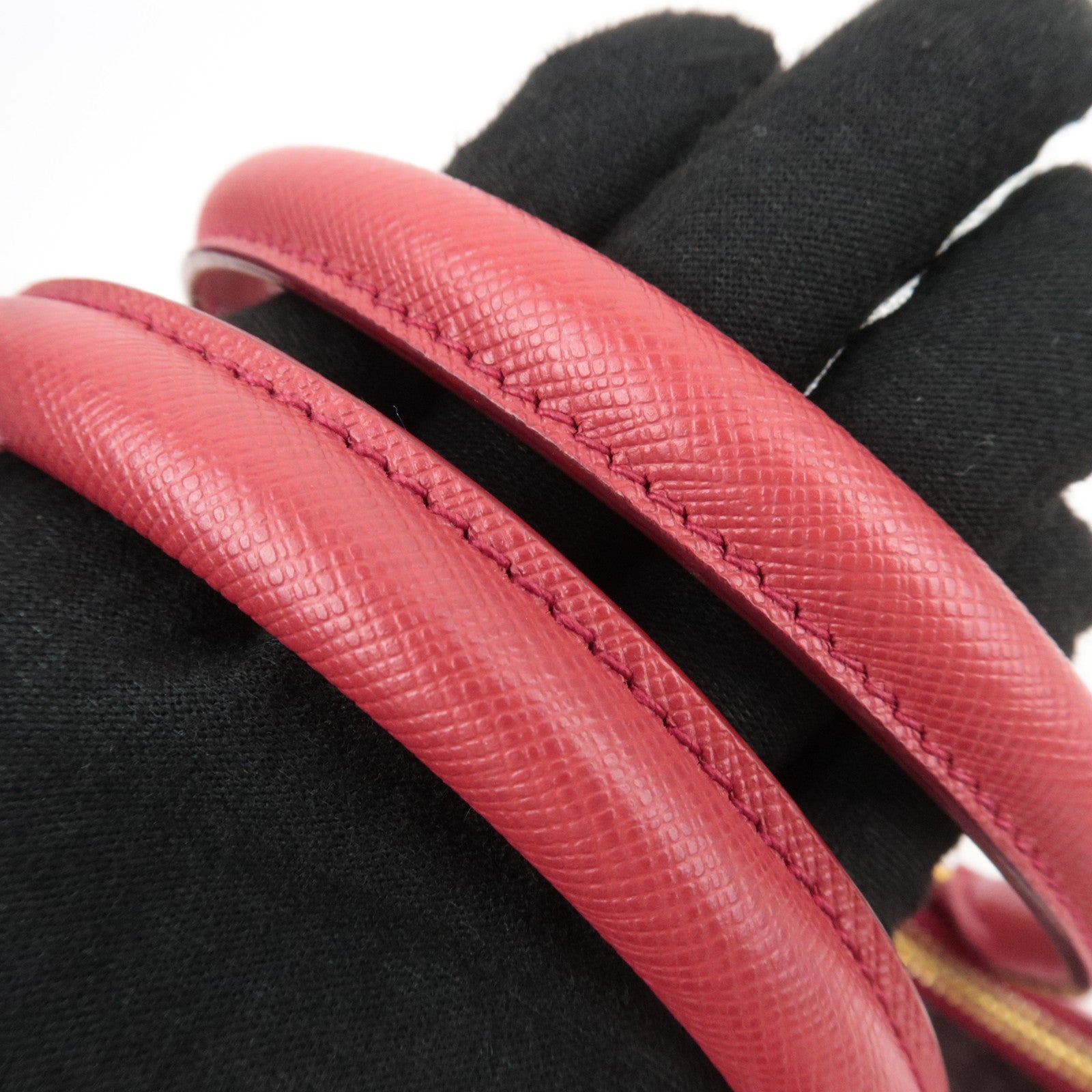 PRADA Galleria Saffiano Leather 2Way Handbag Red
