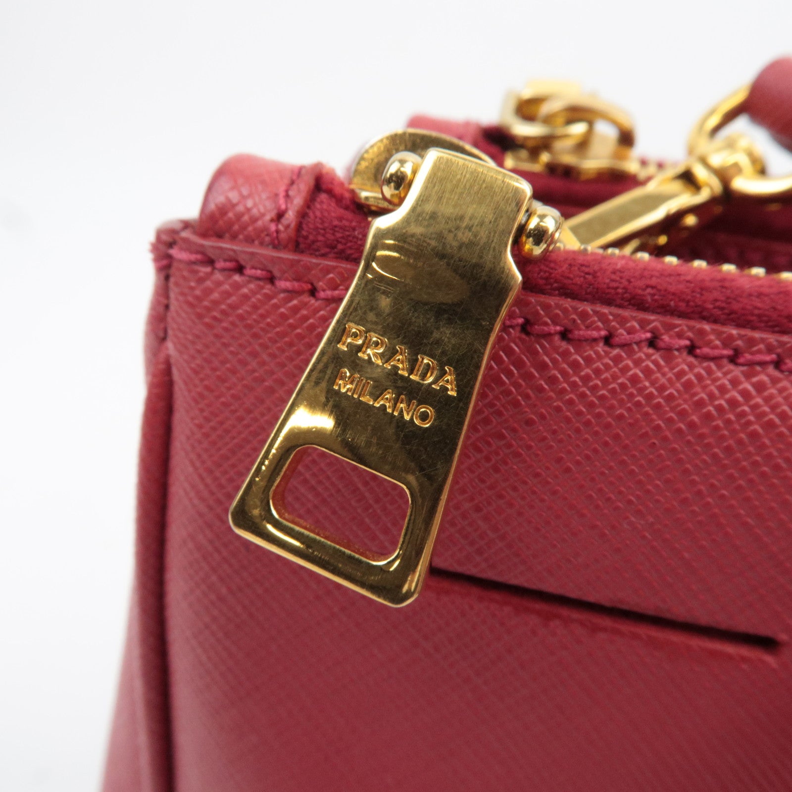 PRADA Galleria Saffiano Leather 2Way Handbag Red