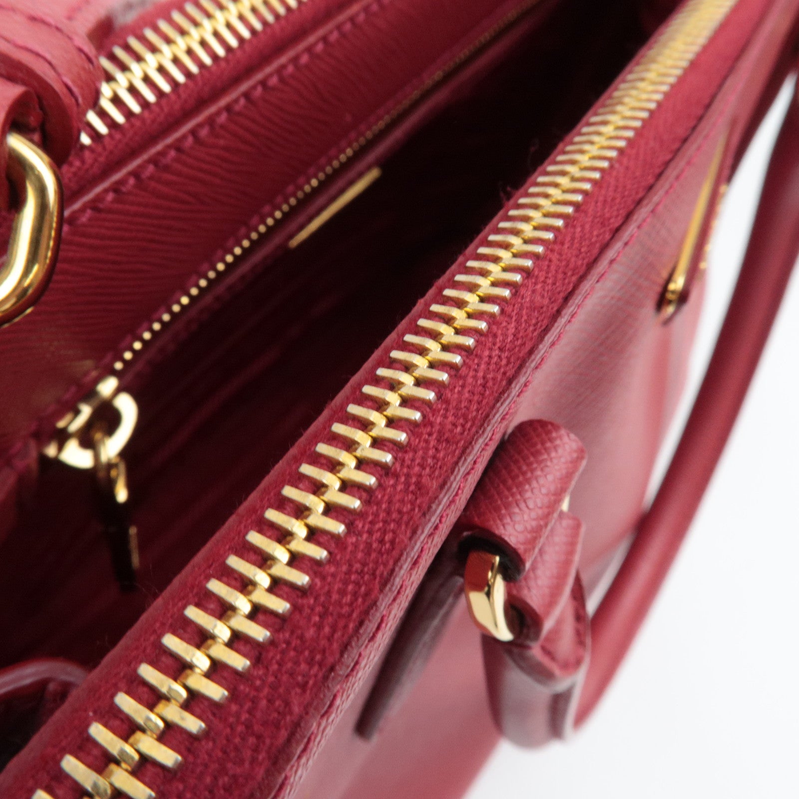 PRADA Galleria Saffiano Leather 2Way Handbag Red