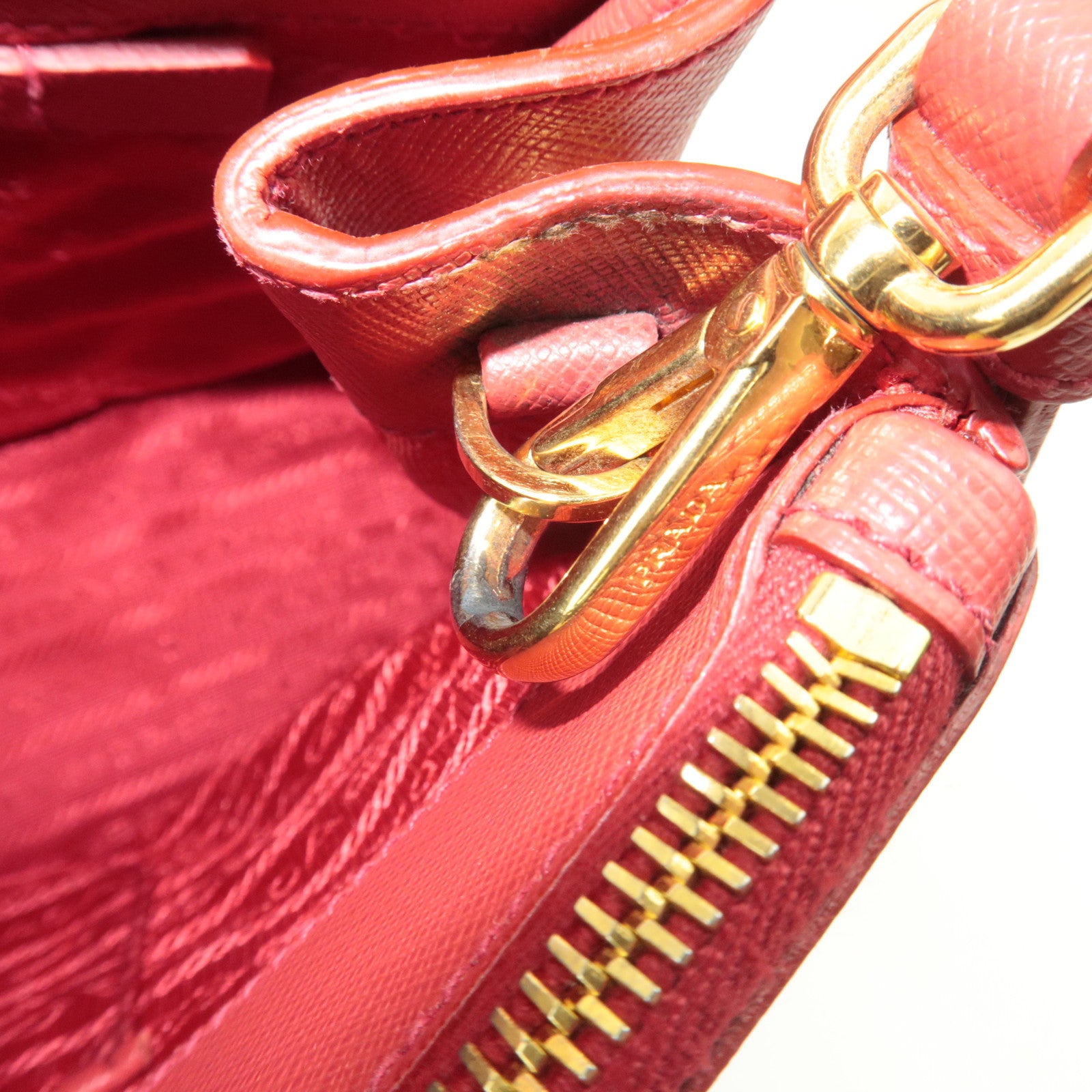 PRADA Galleria Saffiano Leather 2Way Handbag Red