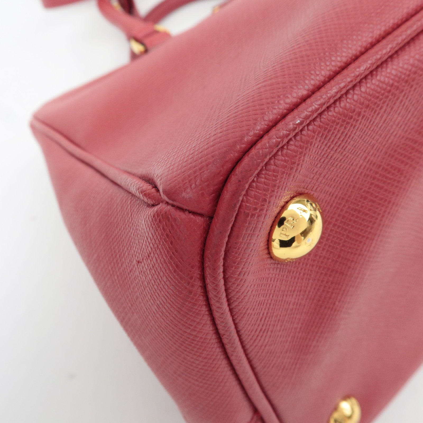 PRADA Galleria Saffiano Leather 2Way Handbag Red