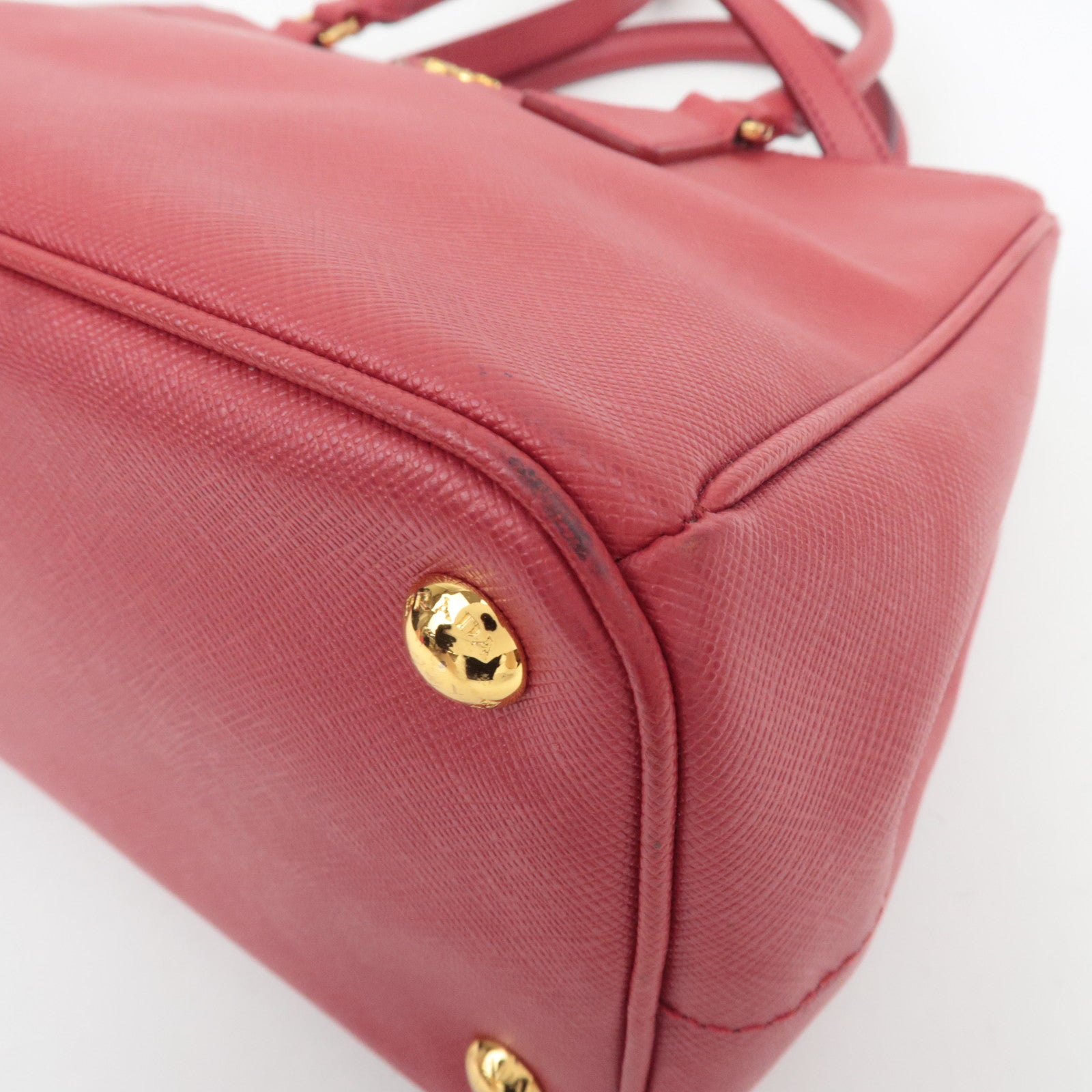 PRADA Galleria Saffiano Leather 2Way Handbag Red