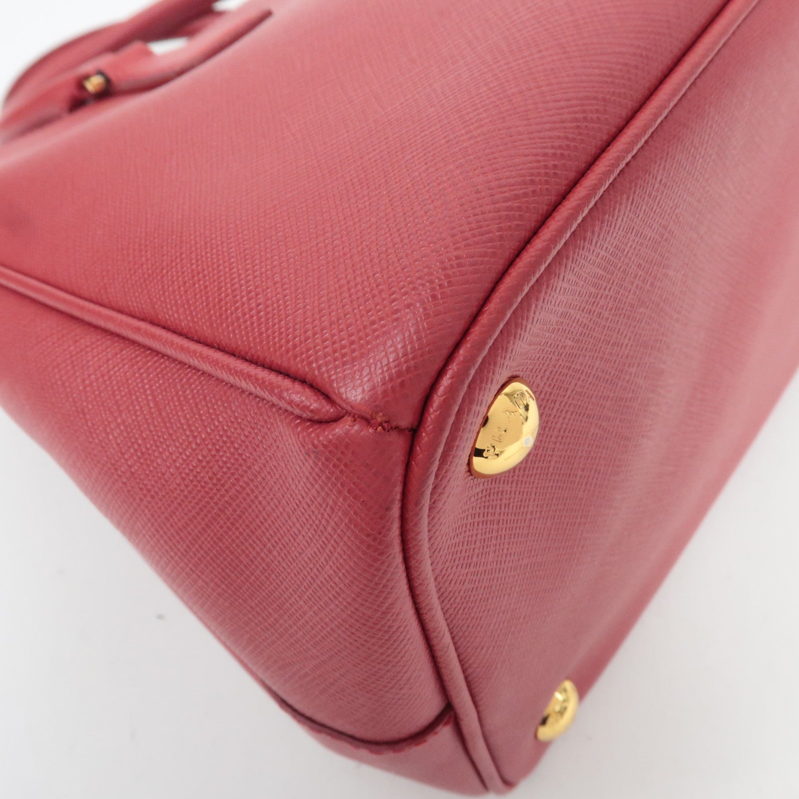 PRADA Galleria Saffiano Leather 2Way Handbag Red