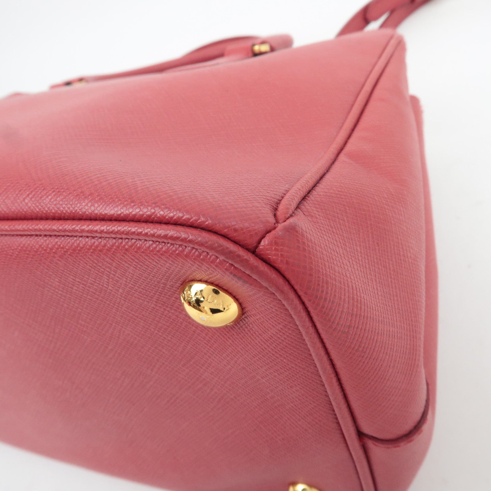PRADA Galleria Saffiano Leather 2Way Handbag Red