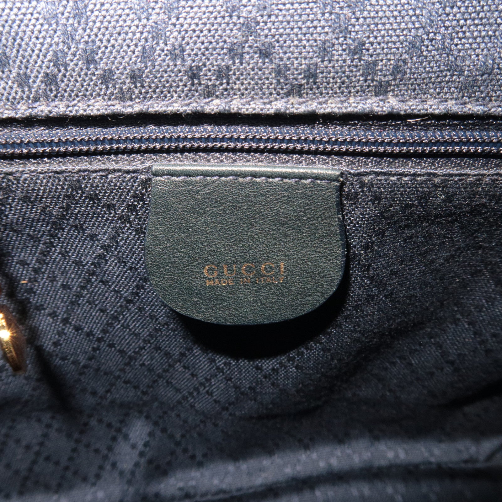 GUCCI Bamboo Leather Backpack Dark Navy 008.3444.0030