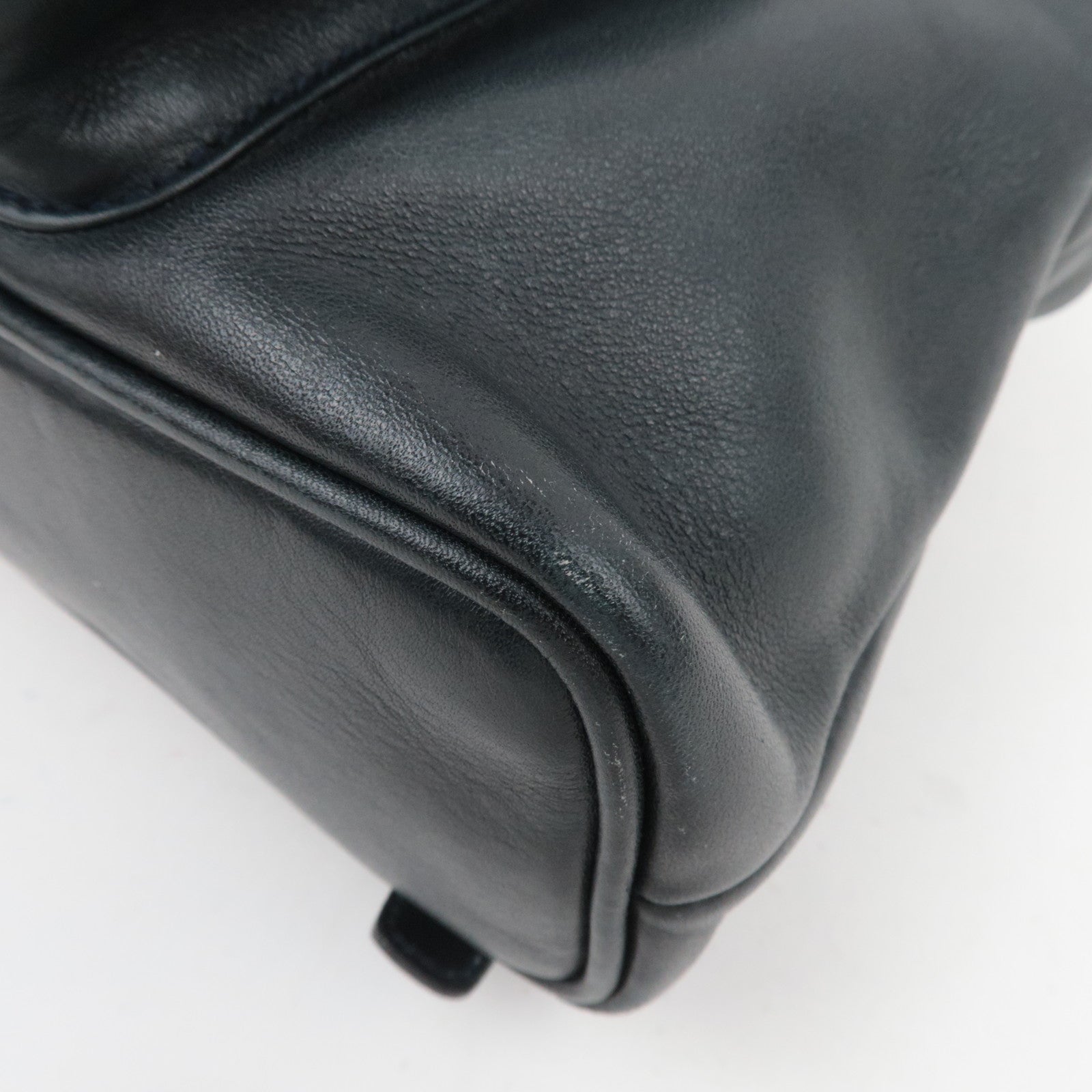 GUCCI Bamboo Leather Backpack Dark Navy 008.3444.0030