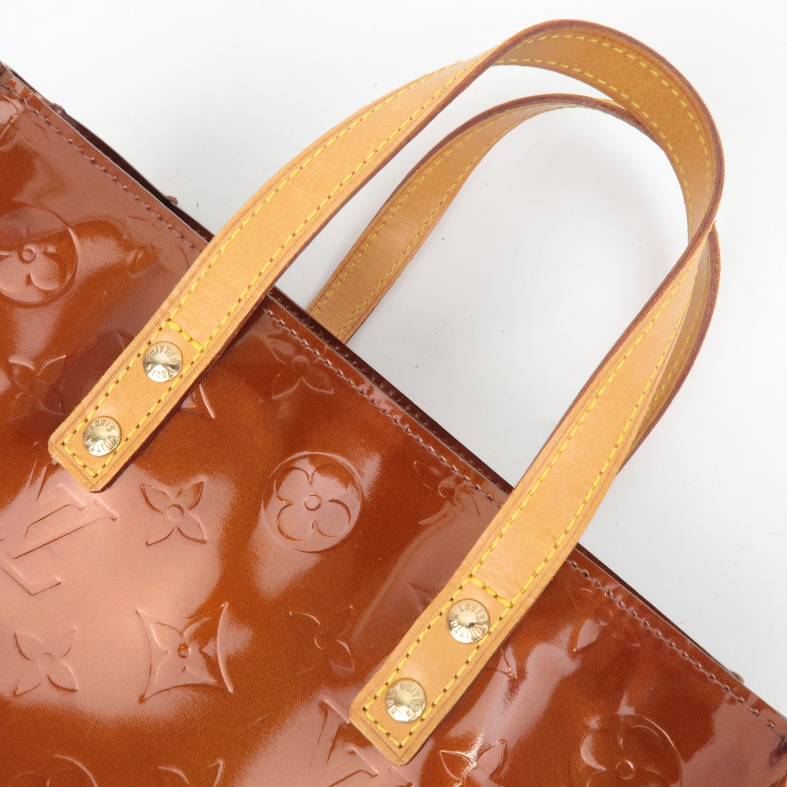 Louis Vuitton Monogram Vernis Reade PM Handbag Bronze M91146