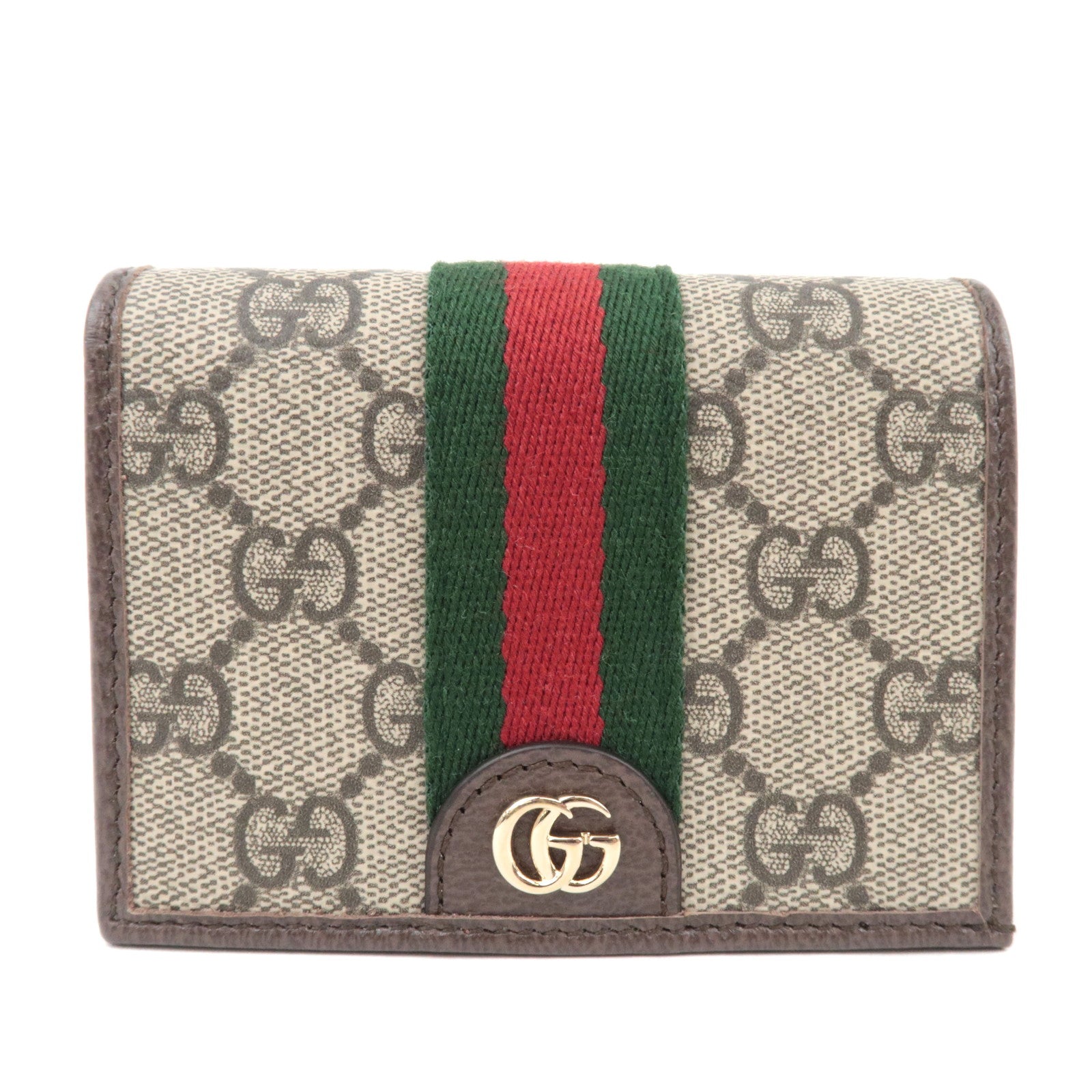 GUCCI Ophidia Sherry GG Supreme Wallet Beige Brown 83848788115