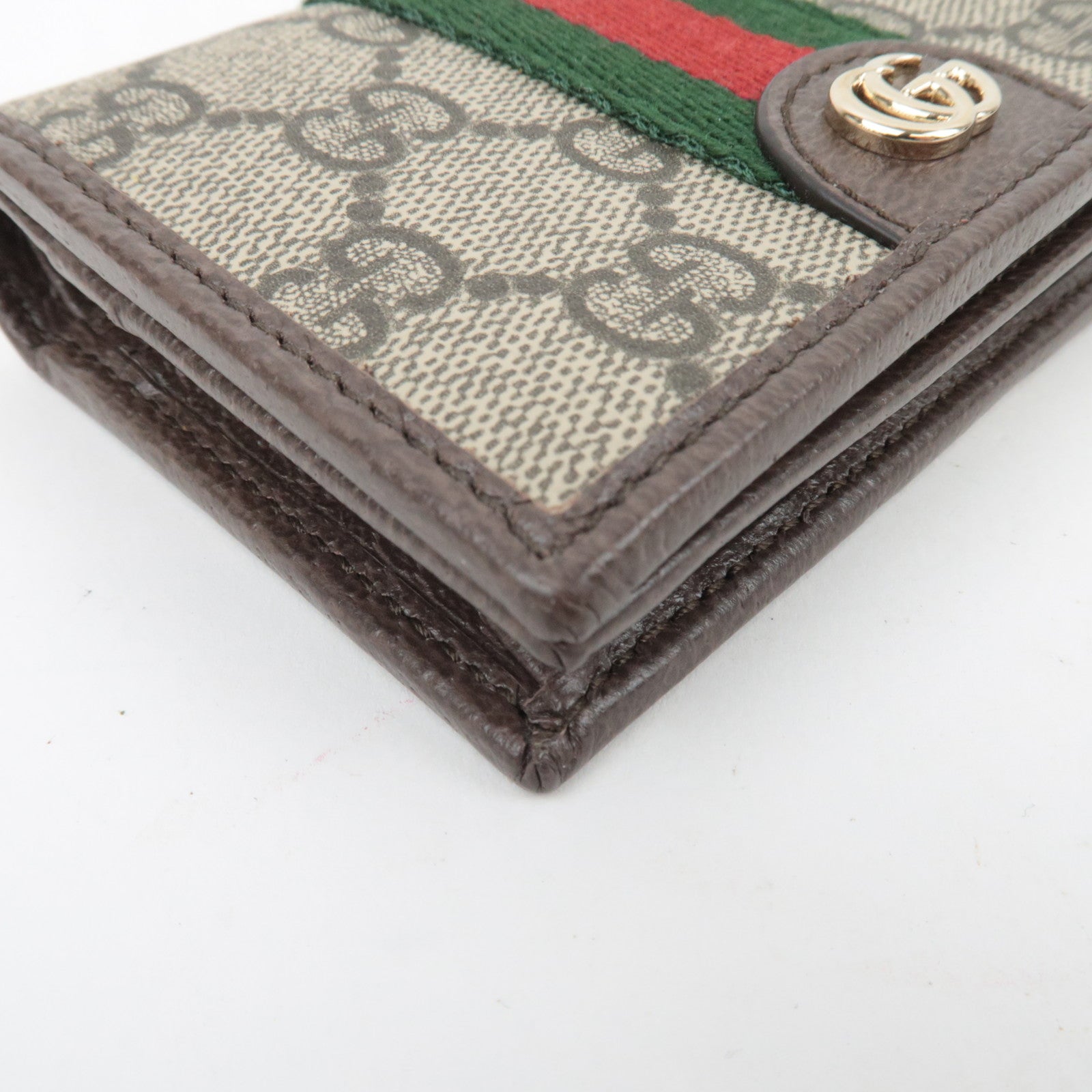 GUCCI Ophidia Sherry GG Supreme Wallet Beige Brown 838487