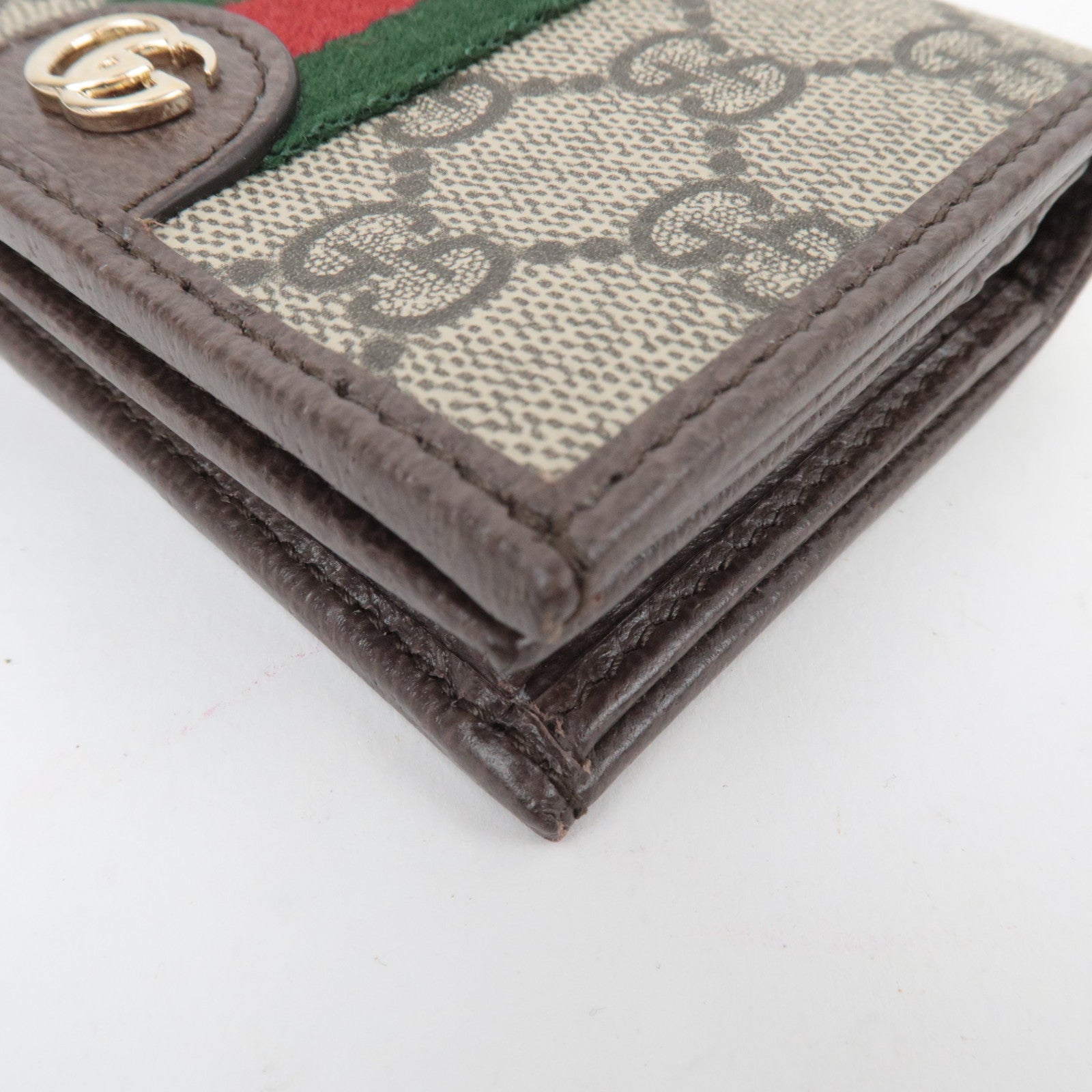GUCCI Ophidia Sherry GG Supreme Wallet Beige Brown 838487