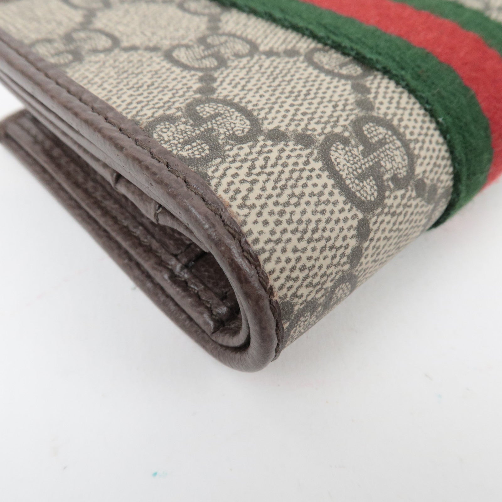 GUCCI Ophidia Sherry GG Supreme Wallet Beige Brown 838487