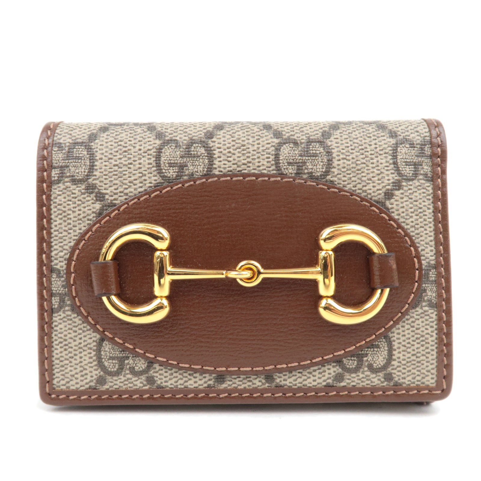 GUCCI Horsebit GG Supreme Wallet Beige Brown 64446288116