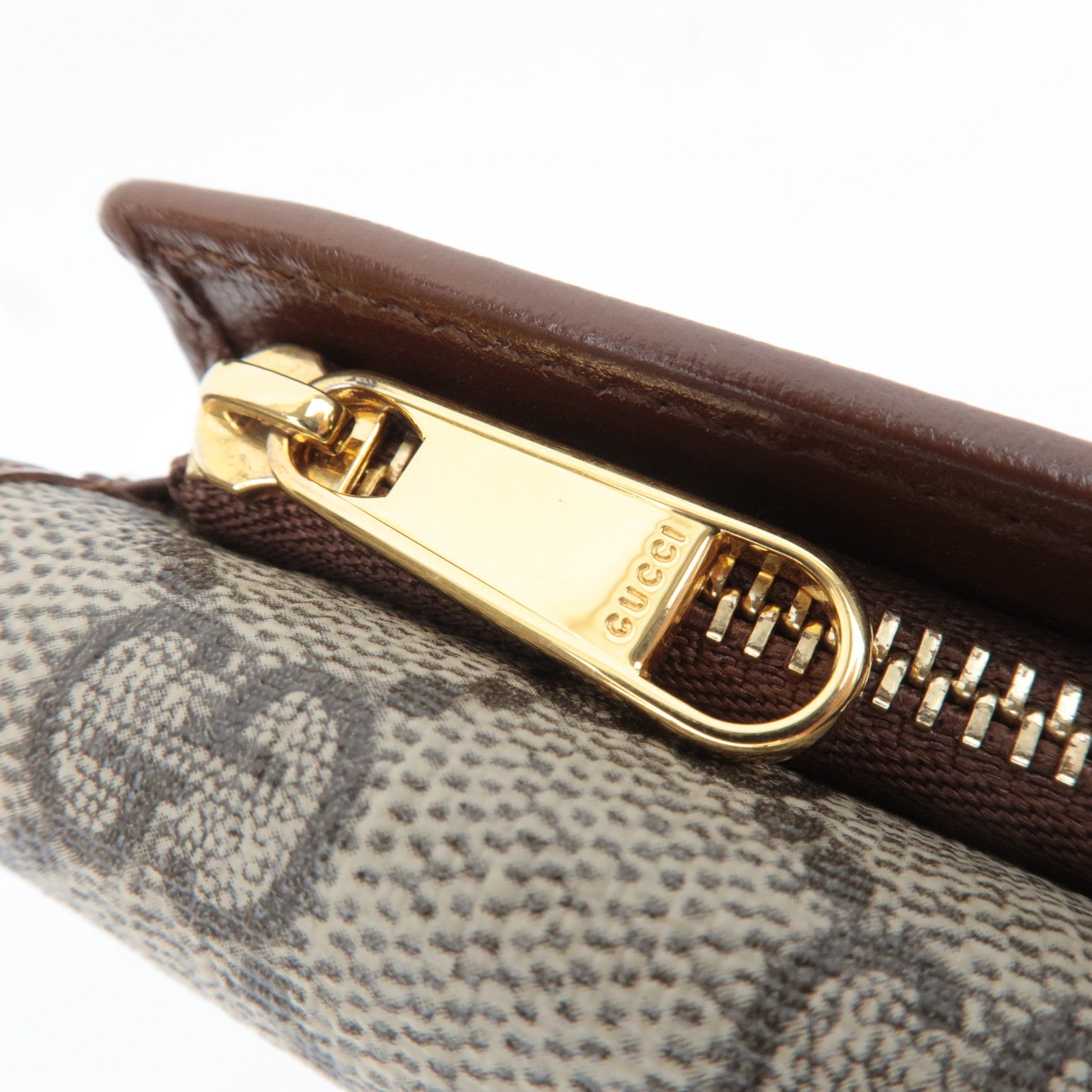 GUCCI Horsebit GG Supreme Wallet Beige Brown 644462