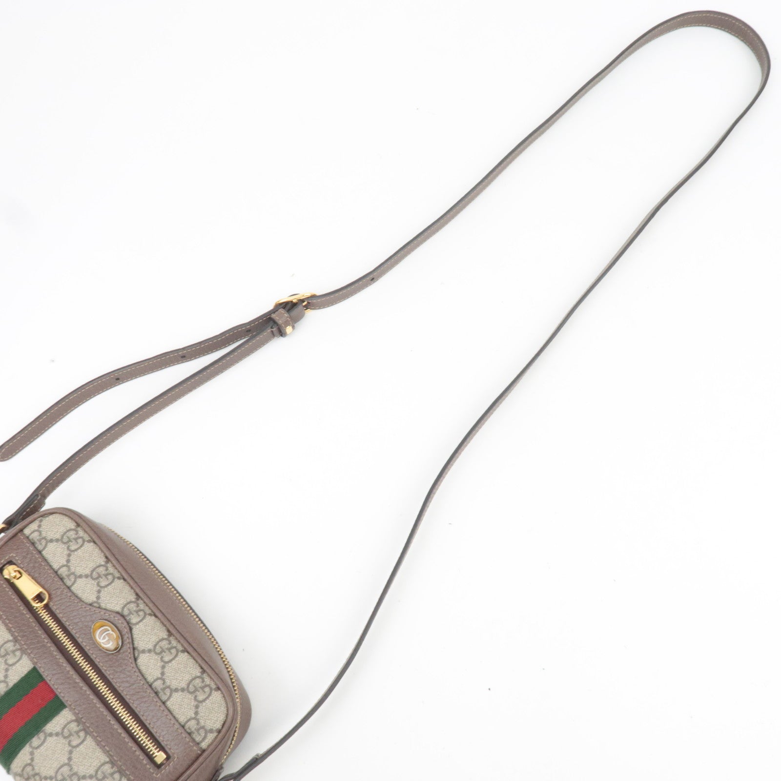 GUCCI Ophidia Sherry GG Supreme Shoulder Bag Beige Brown 517350