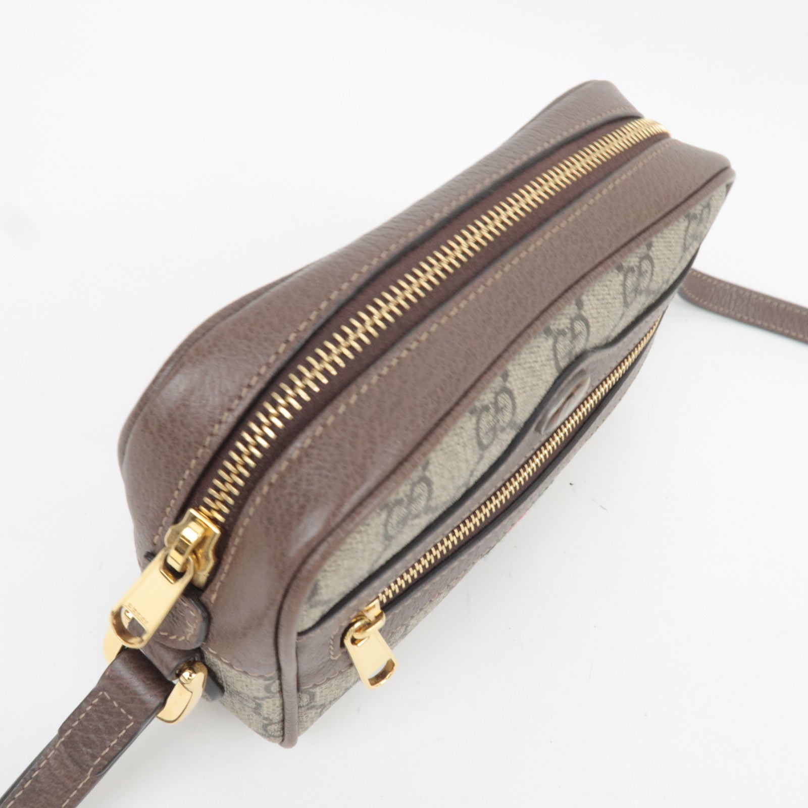 GUCCI Ophidia Sherry GG Supreme Shoulder Bag Beige Brown 517350