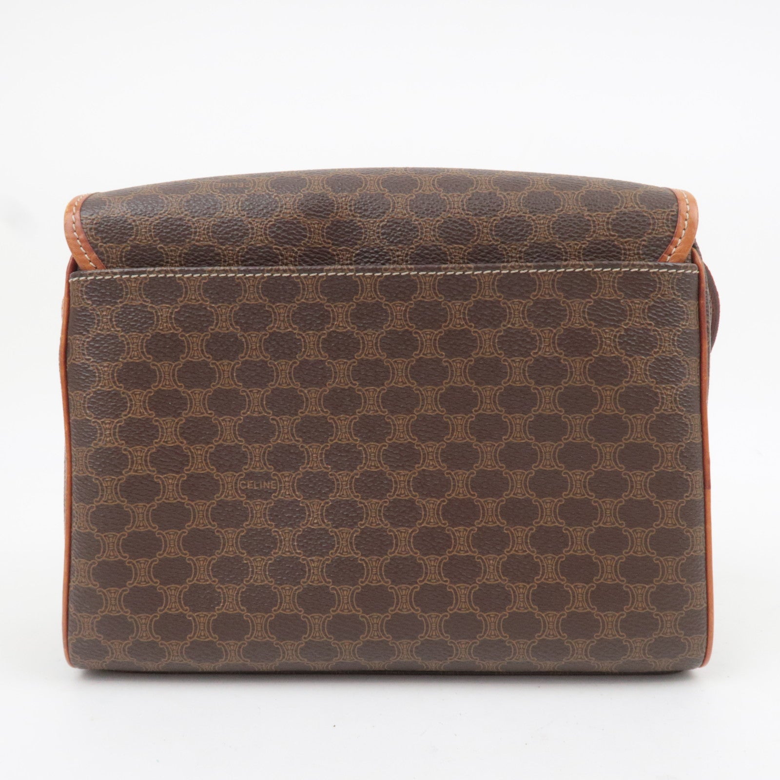 CELINE Macadam PVC Leather Shoulder Bag Brown